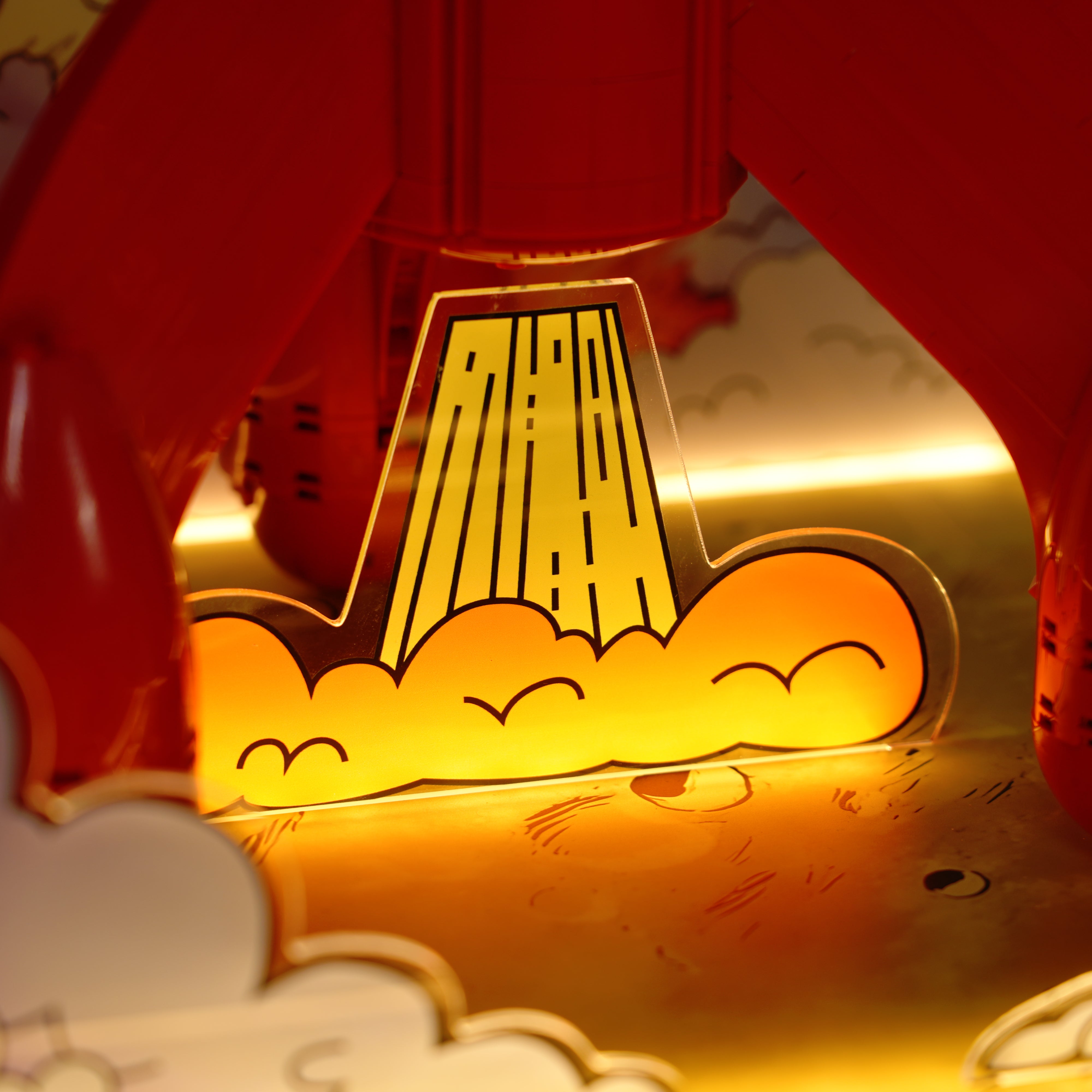 LED Light Acrylic Display Case for LEGO® Ideas 21367 Tintin® Moon Rocket (LEGO® Set NOT Include)