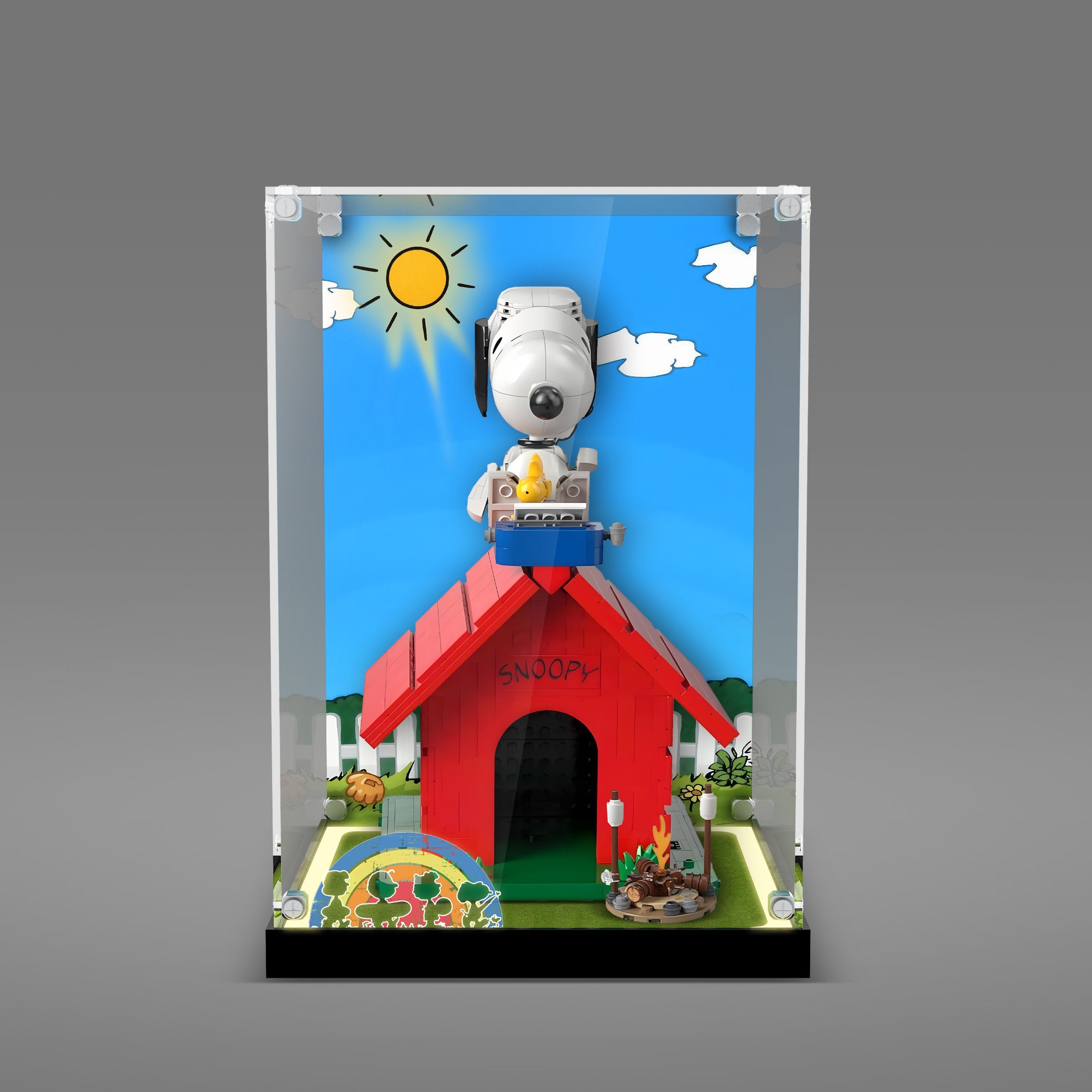 LED Light Acrylic Display Case for LEGO® Ideas 21368 Peanuts: Snoopy's Doghouse (LEGO® Set NOT Include)