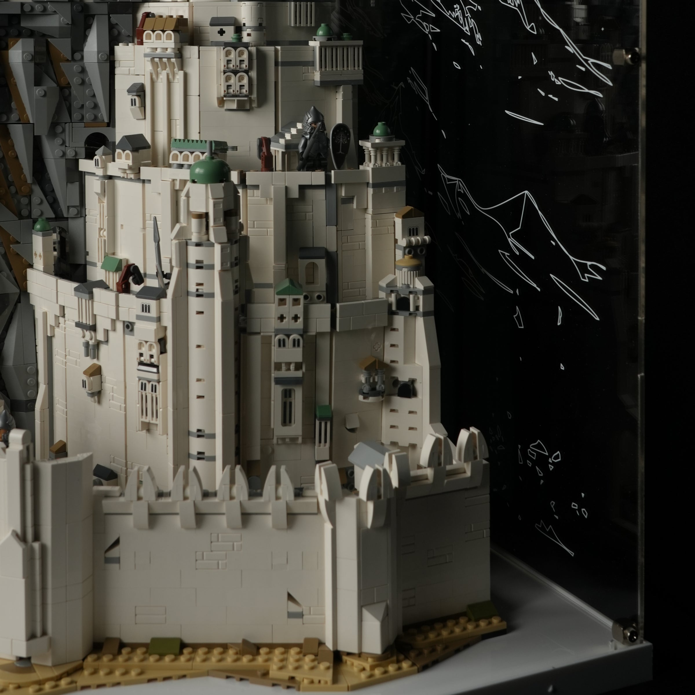 LED Light Acrylic Display Case for LEGO® Icons 11377 The Lord of the Rings: Minas Tirith™ (LEGO® Set NOT Include)