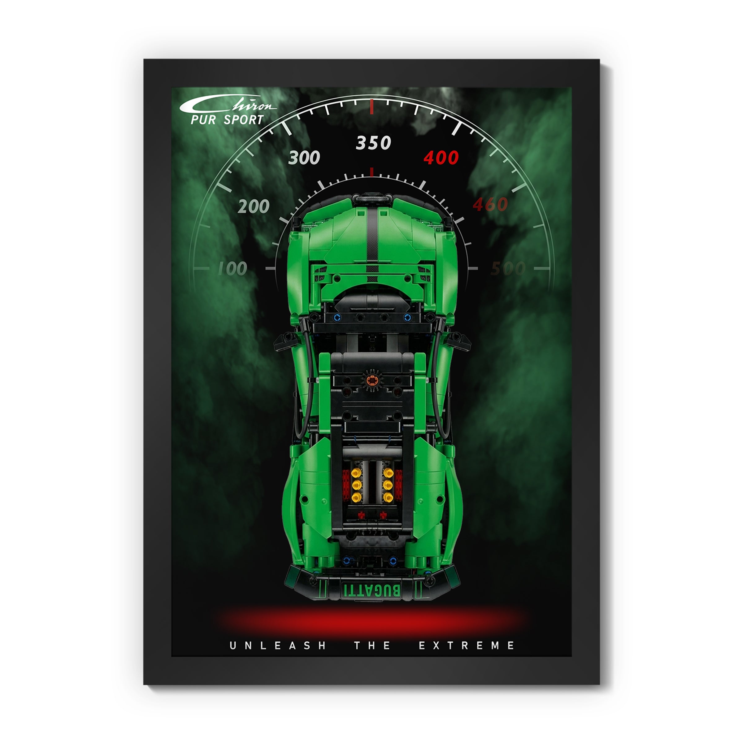 Display Wall Mount for LEGO® Technic™ 42241 Green Bugatti Chiron Pur Sport Hypercar (LEGO® Set NOT Include)