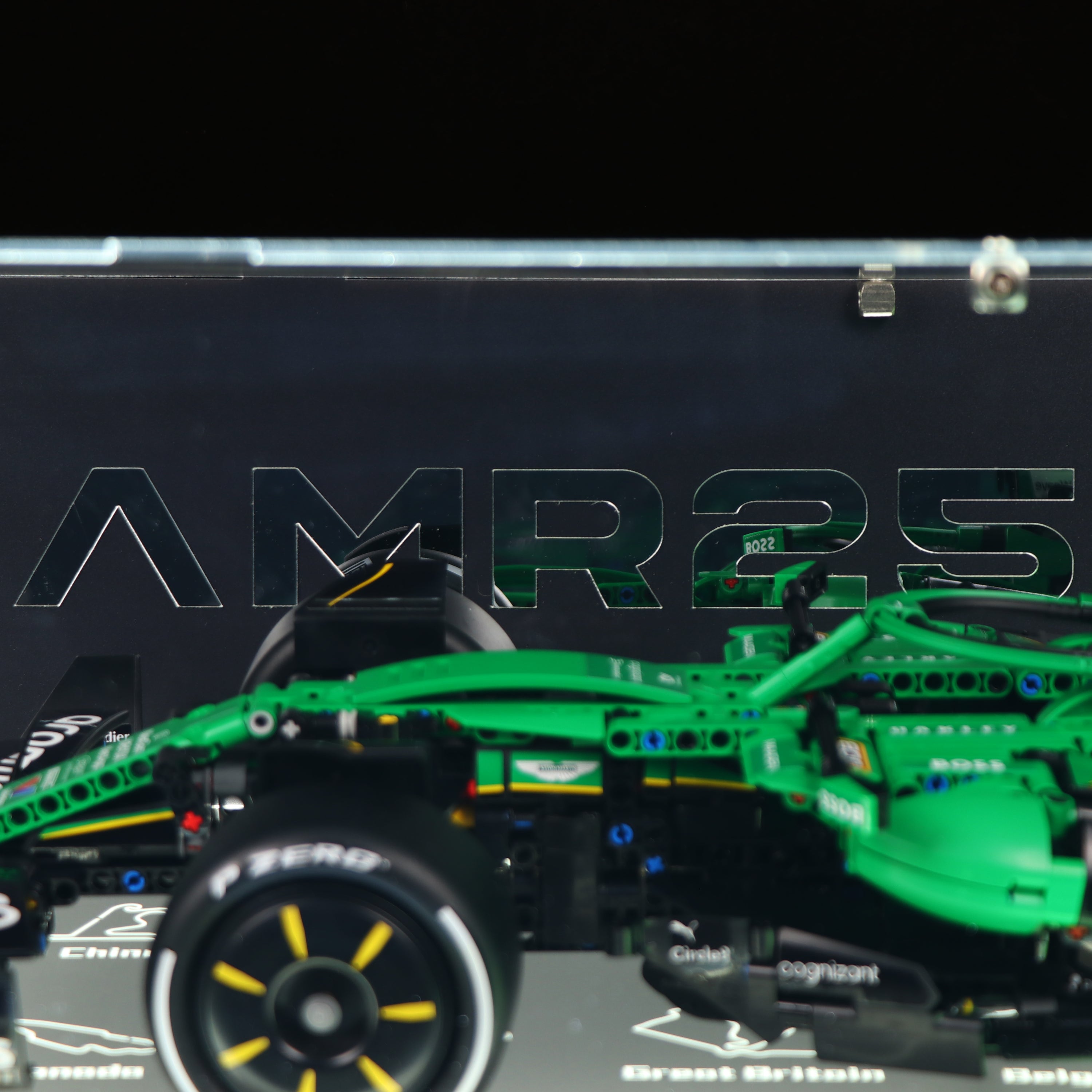 LED Light Acrylic Display Case for LEGO® Technic 42240 Aston Martin Aramco AMR25 F1® Car (LEGO® Set NOT Include)