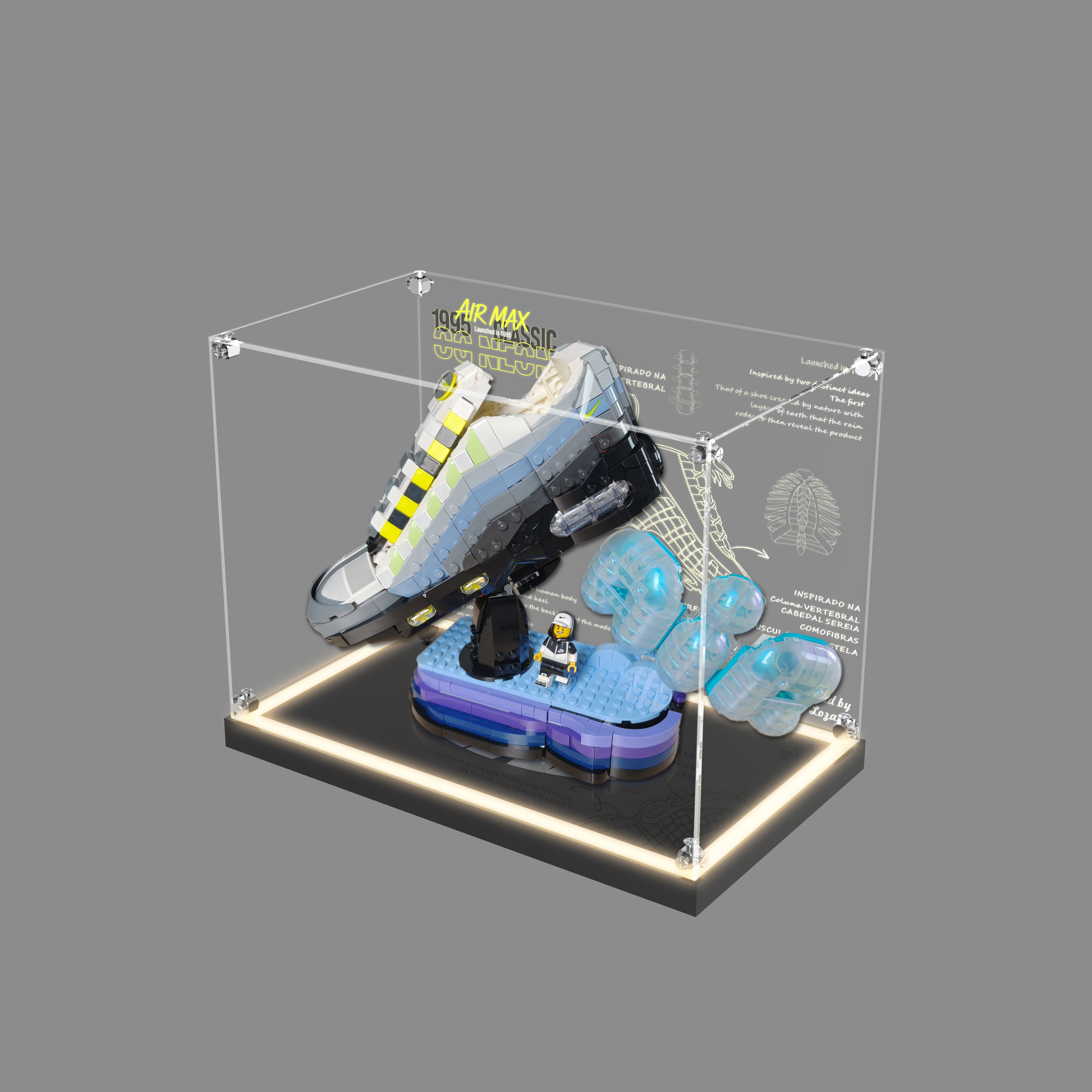 LED Light Acrylic Display Case for LEGO® Nike 43025 Nike Air Max 95 (LEGO® Set NOT Include)