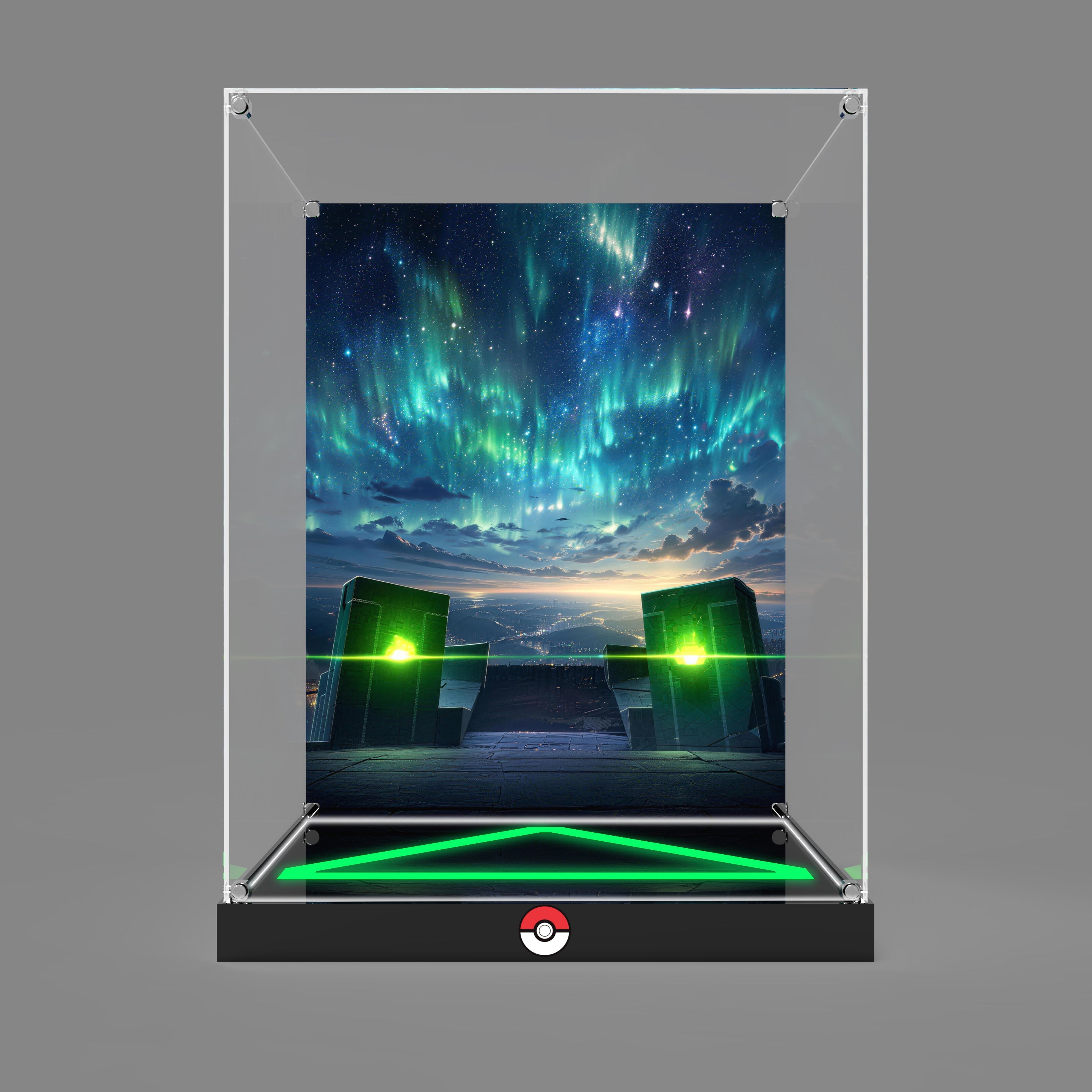 LED Light Acrylic Display Case for LEGO® Pokémon 72168 Rayquaza (LEGO® Set NOT Include)