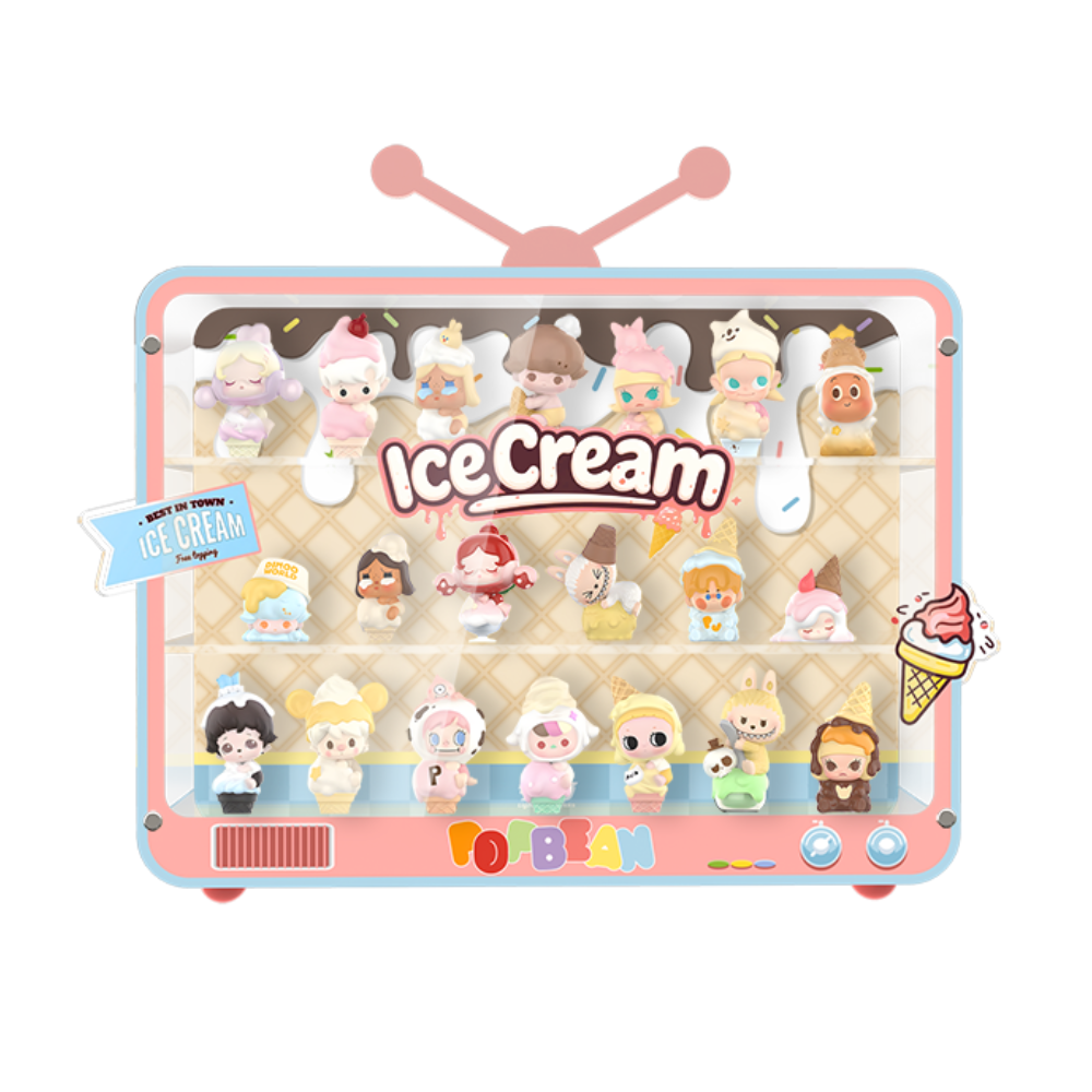 Acrylic TV-Style Frame for POP MART® BEAN "Ice Cream Series Figures" (Model Not Included)