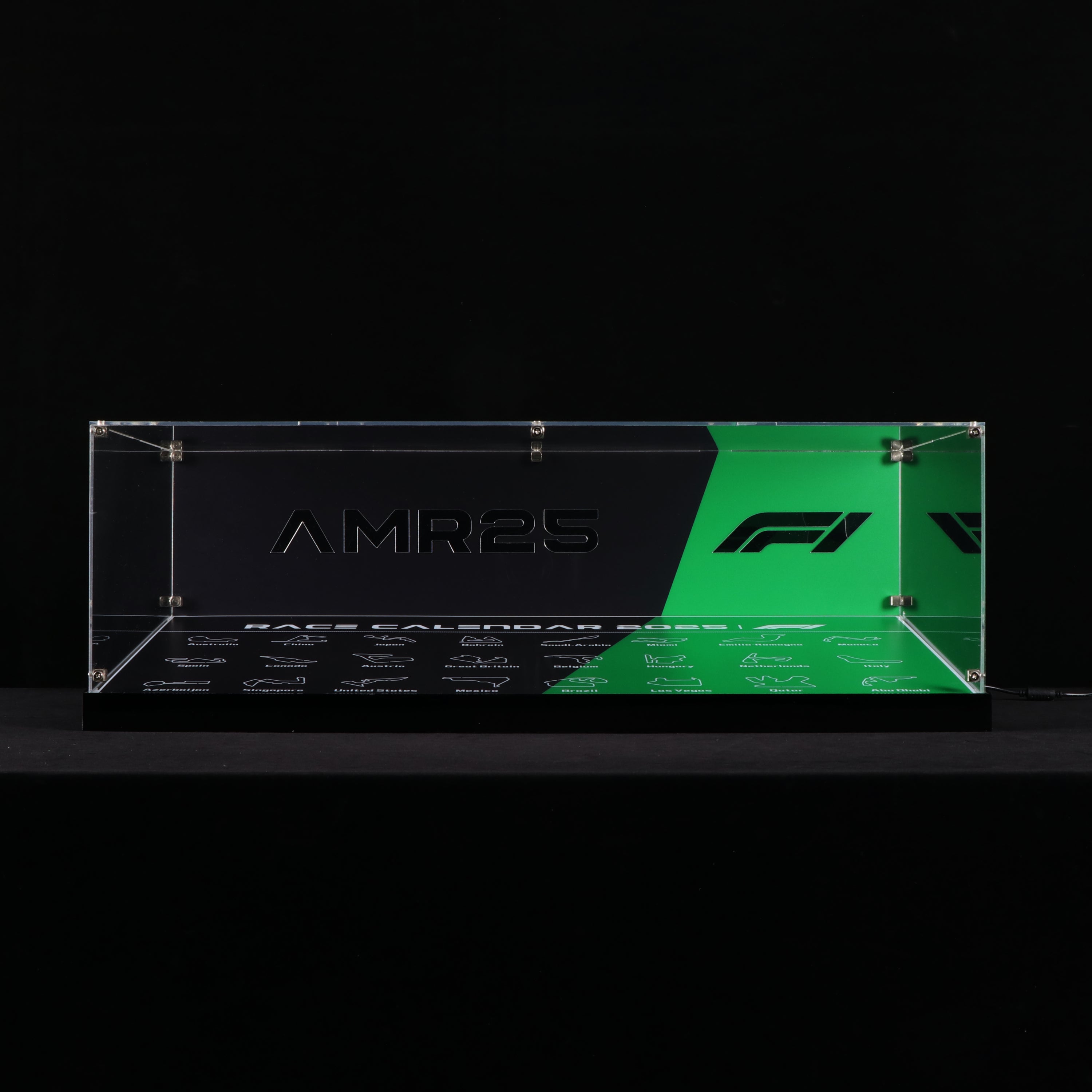 LED Light Acrylic Display Case for LEGO® Technic 42240 Aston Martin Aramco AMR25 F1® Car (LEGO® Set NOT Include)