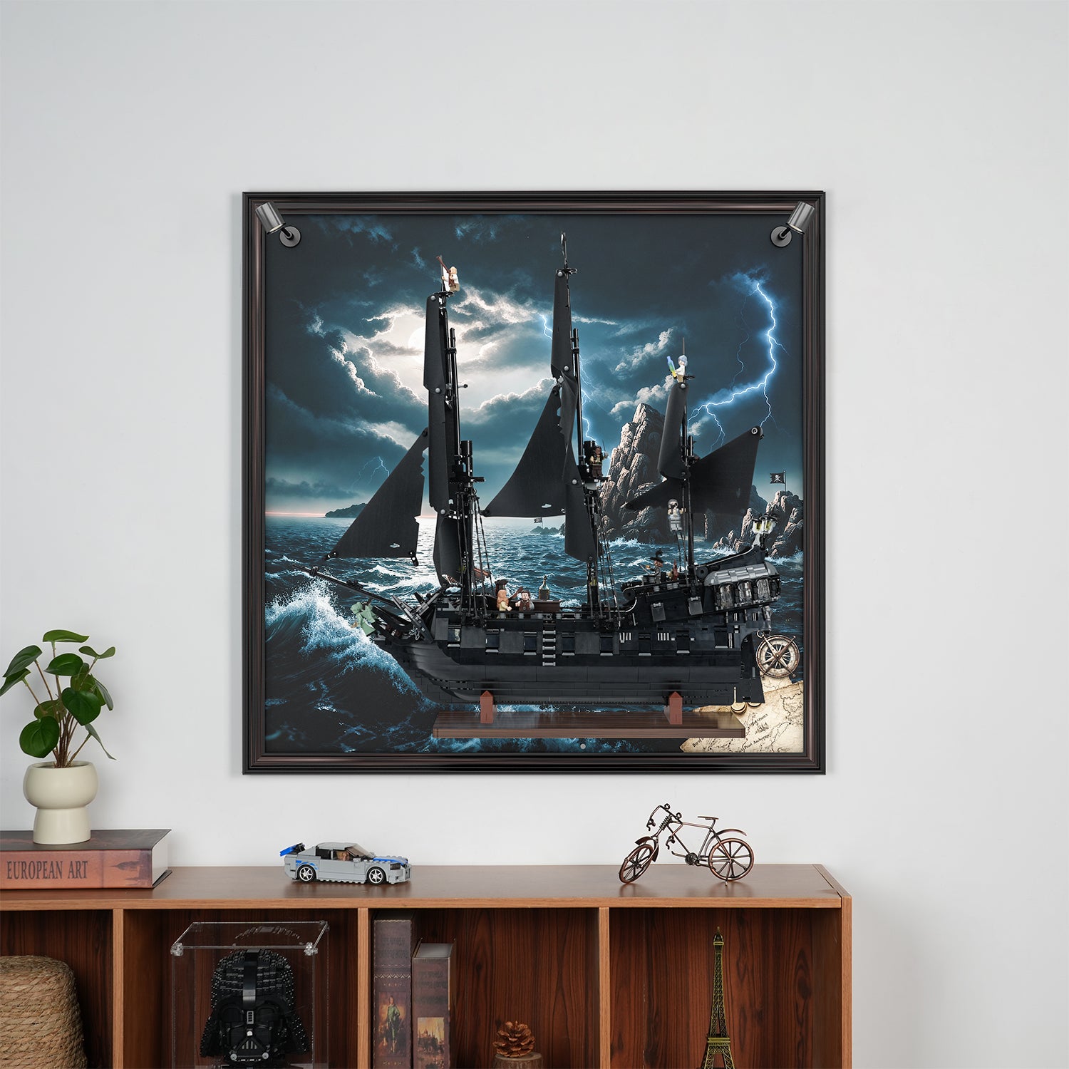 NookBricks LED Light Display Wall Mount for LEGO® Icons 10365 Captain Jack Sparrow's Pirate Ship ( LEGO® Set Not Included)