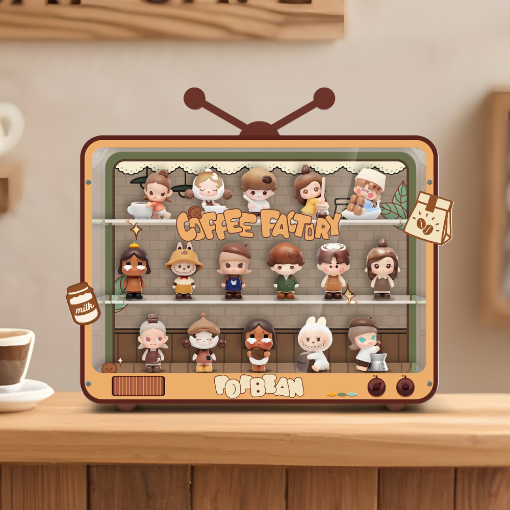 Acrylic TV-Style Frame for POP MART® BEAN "Coffee Factory Series" (Model Not Included)