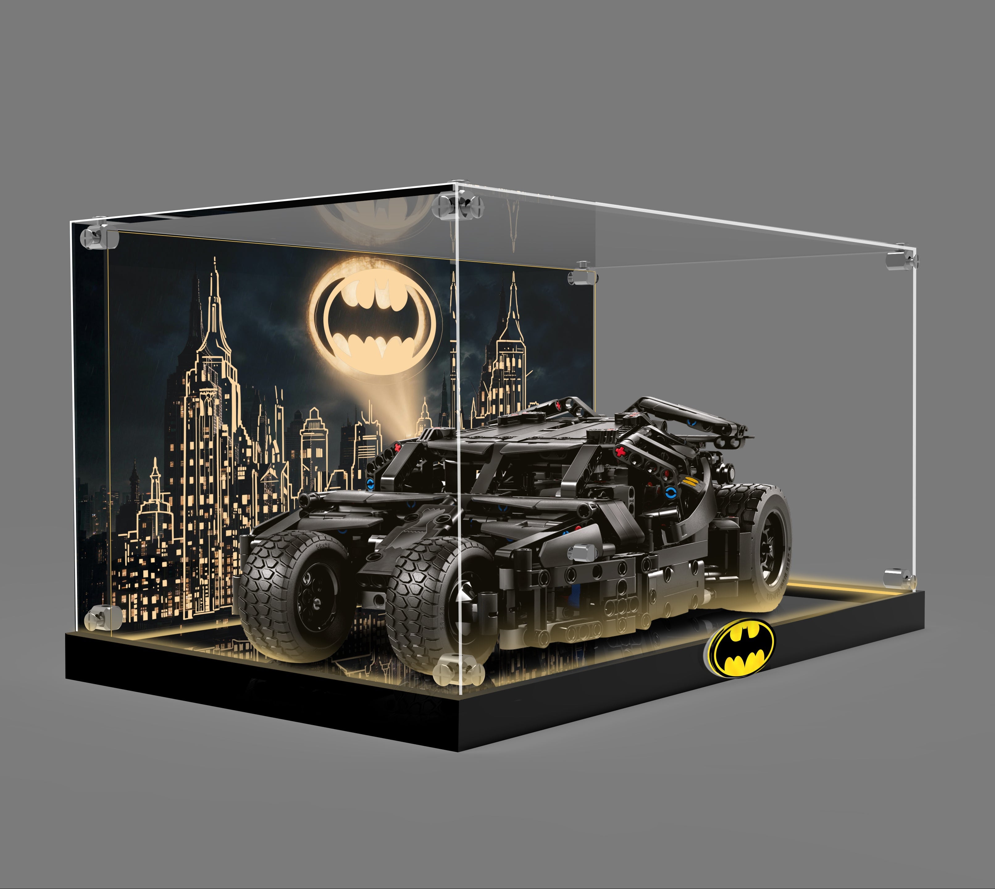 LED Light Acrylic Display Case for LEGO® Batman™ 42239 Batmobile™ Tumbler (LEGO® Set Not Included)