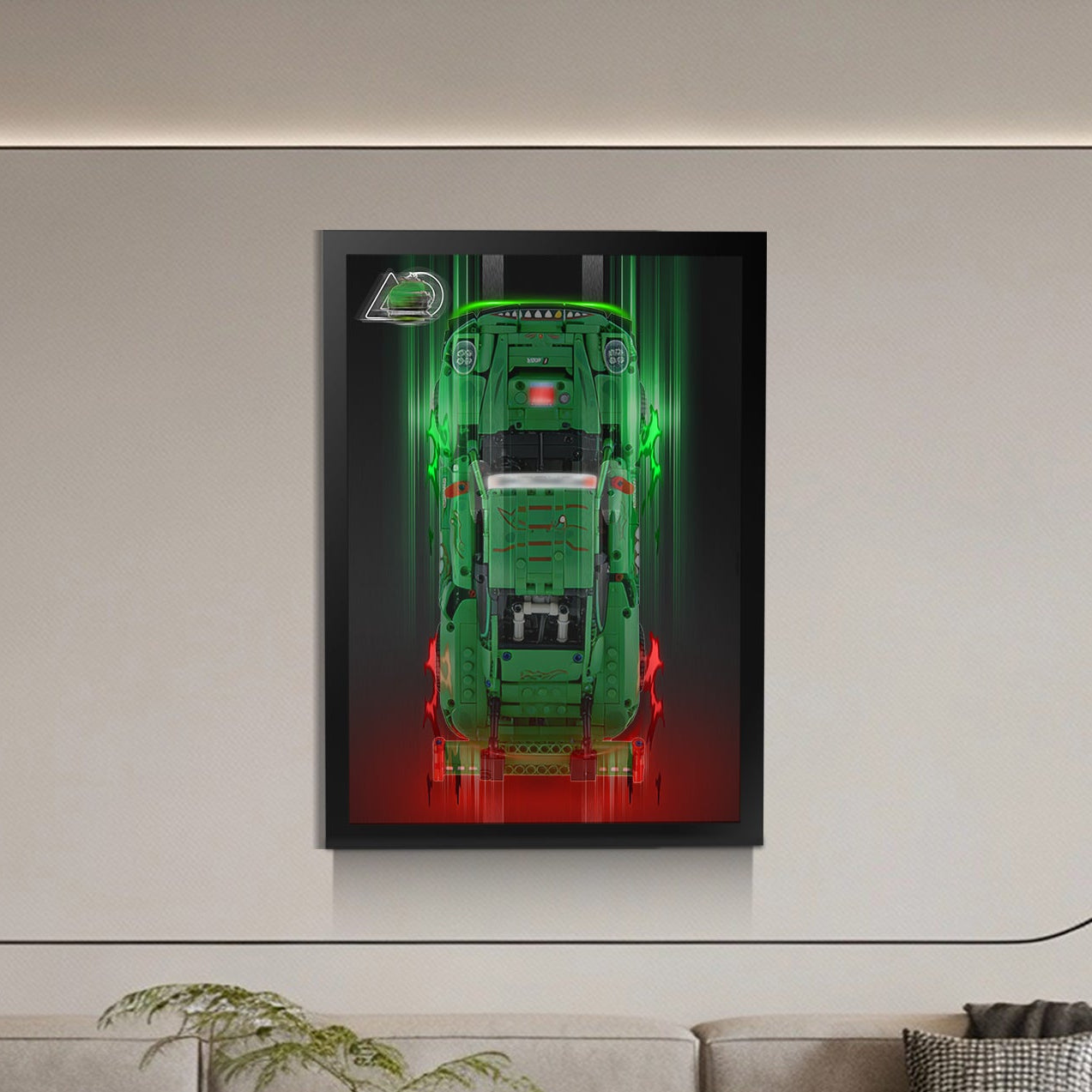 Acrylic Display Wall Mount For LEGO® Technic™ 42224 Porsche 911 GT3 R REXY AO Racing Car (LEGO® Set Not Included)