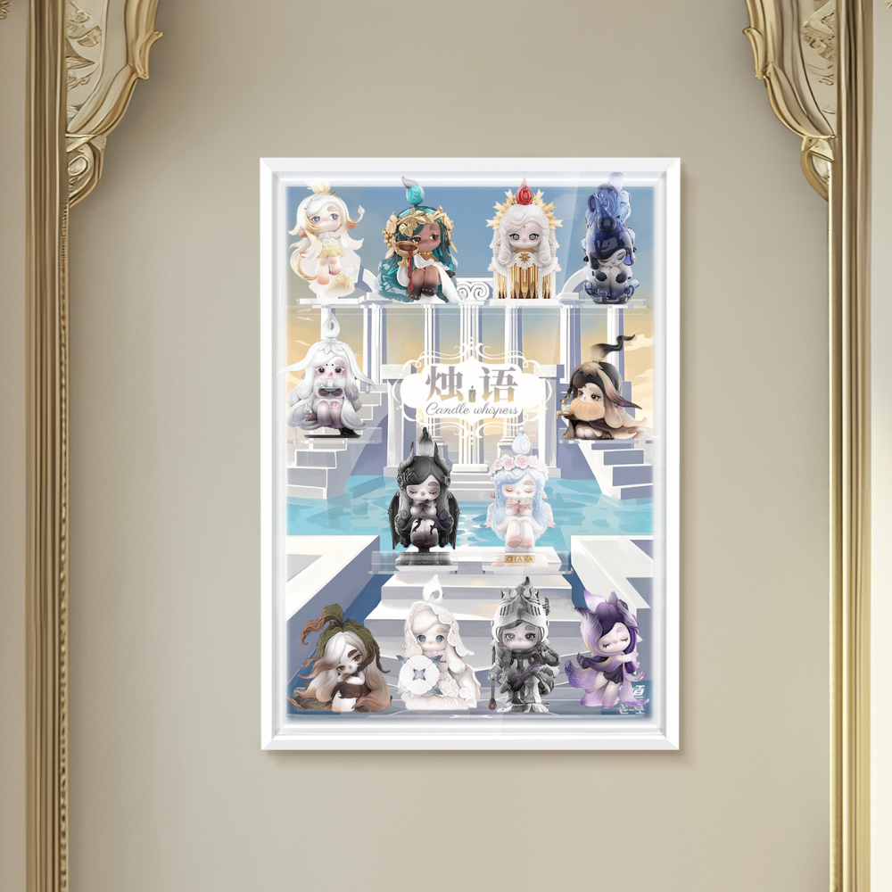 White LED Acrylic Display Frame for POP MART® CHAKA "Candle Whisper Series Figures" (Model Not Included)