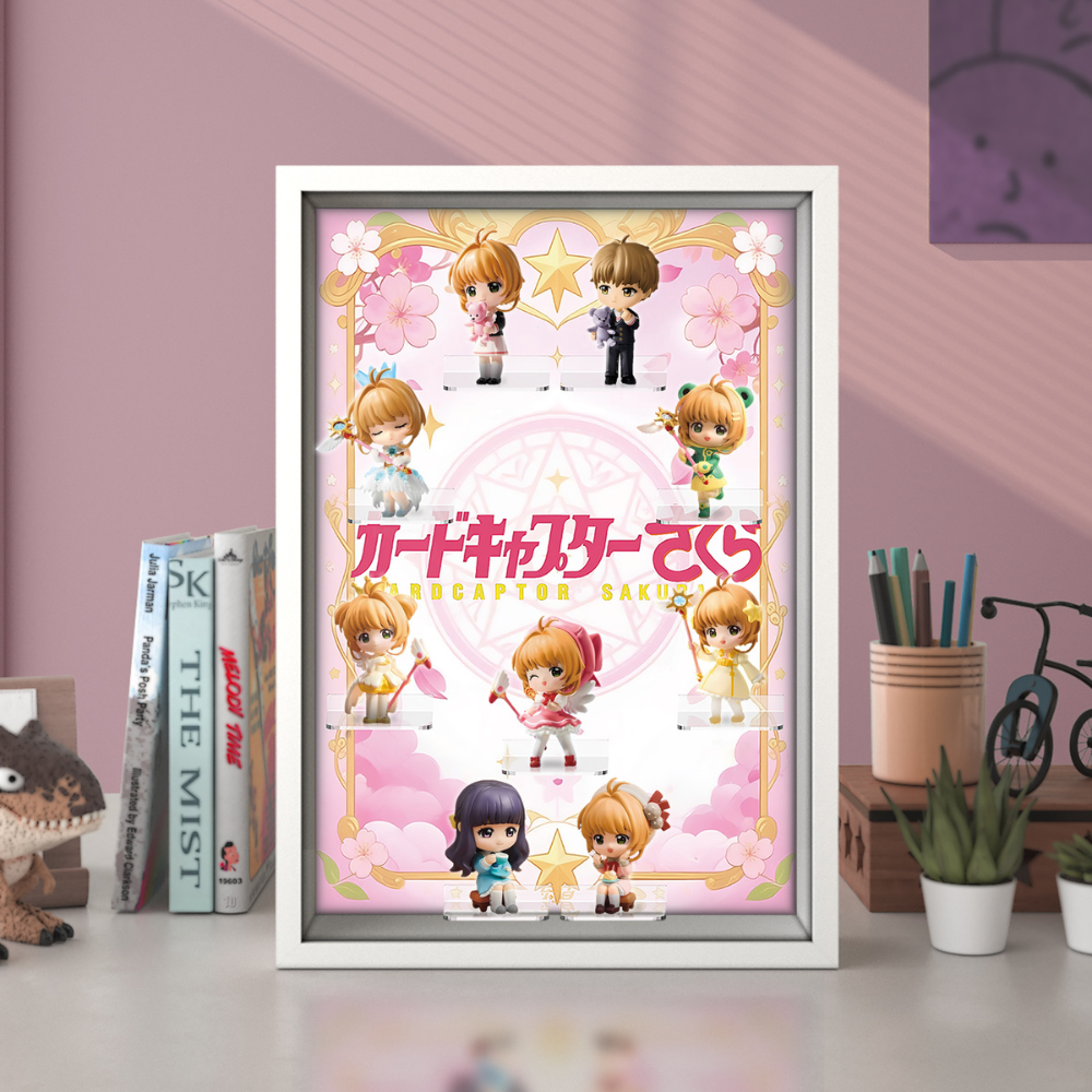 White Acrylic Display Frame for POP MART® Cardcaptor Sakura "Clear Card Series " (Model Not Included)