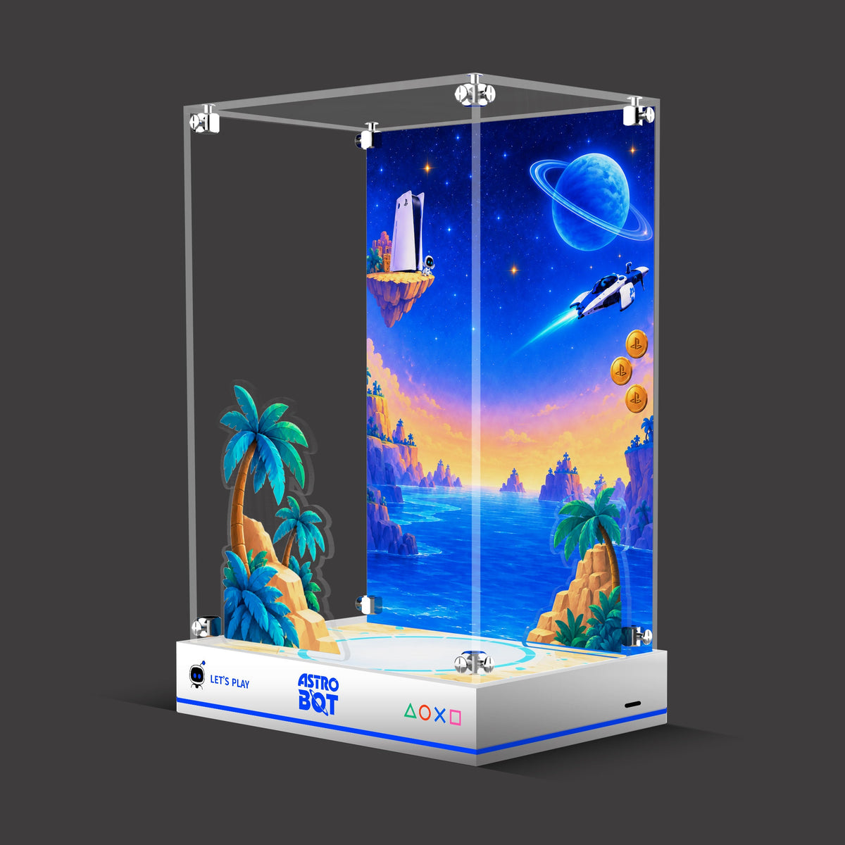 LED Light Acrylic Display Case for LEGO® 40899 Astro Bot™ (LEGO® Set Not Included)