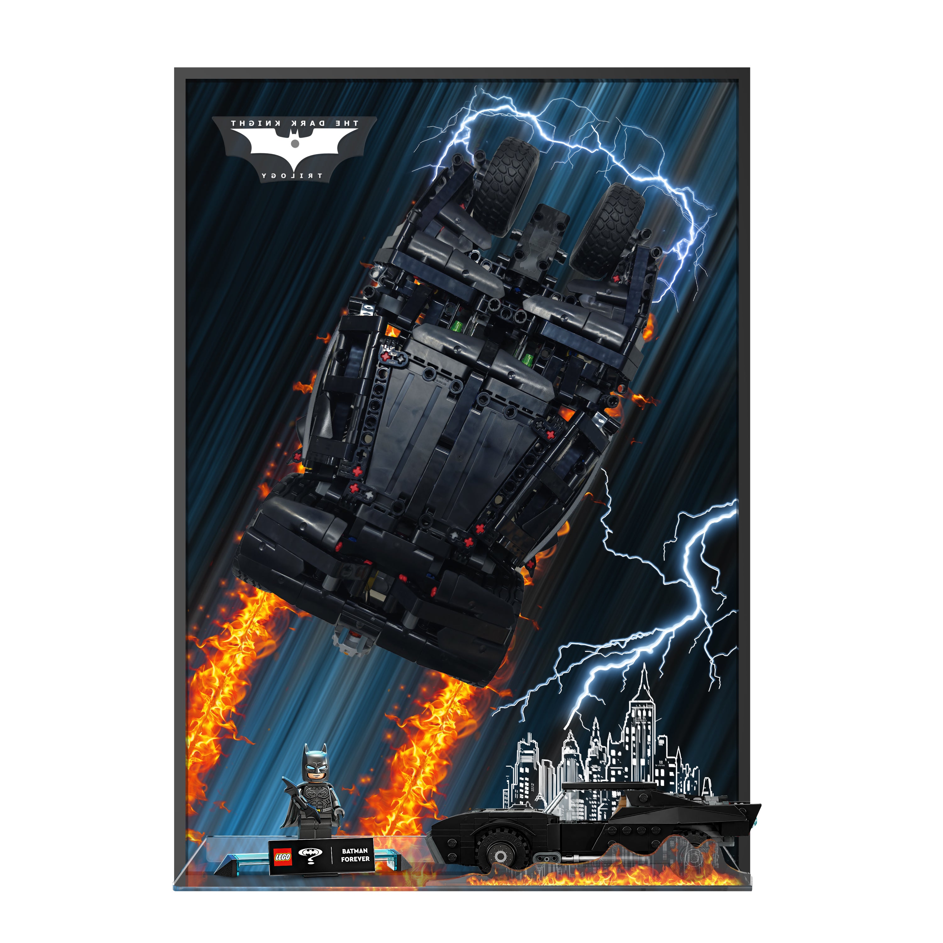 LED Display Wall Mount for LEGO® Batman™ 42239/76332 Batmobile™ Tumbler (LEGO® Set NOT Included)