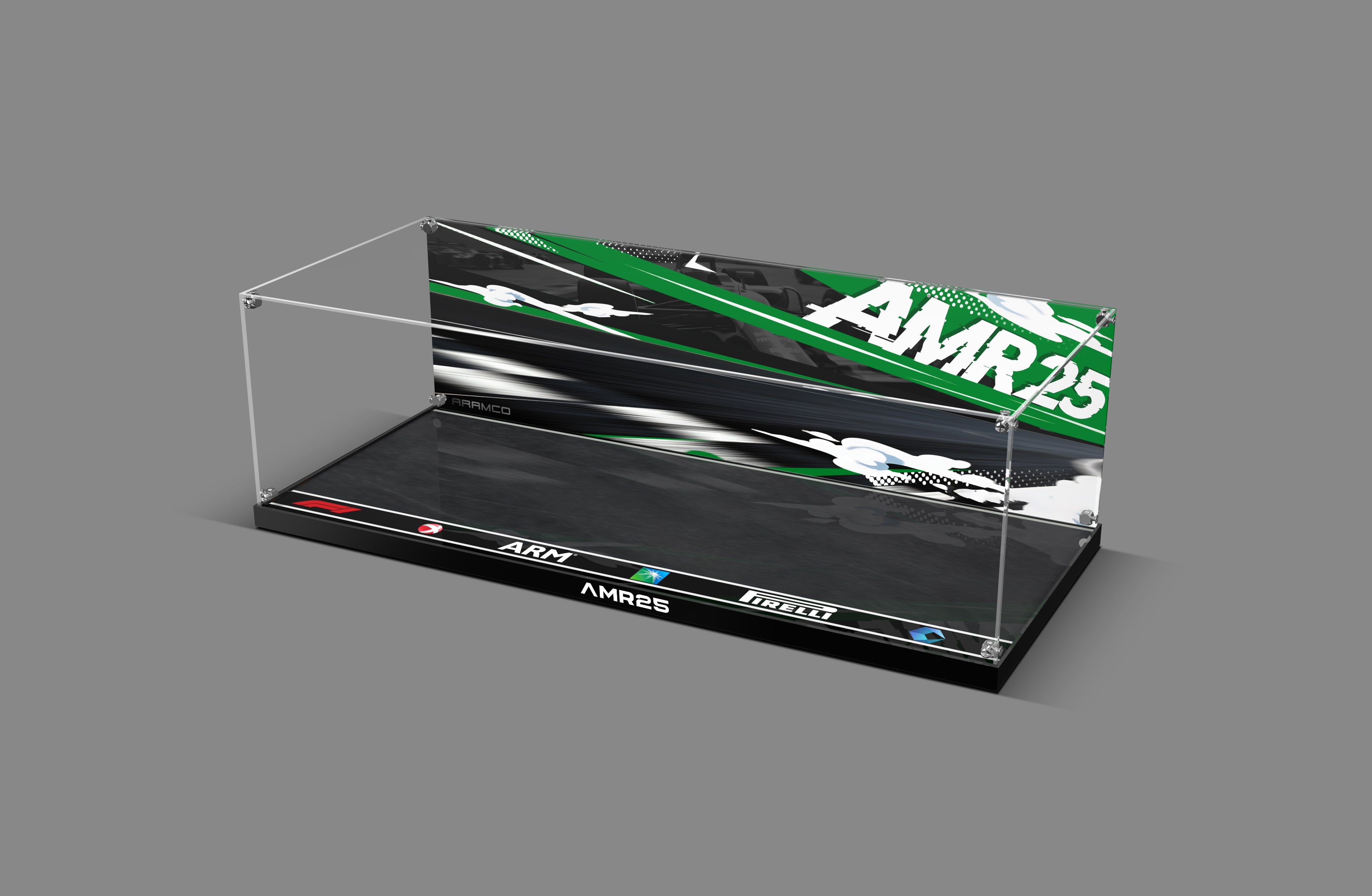 Acrylic Display Case for LEGO® Technic™ 42240 Aston Martin Aramco AMR25 F1® Car (LEGO® Set Not Included).