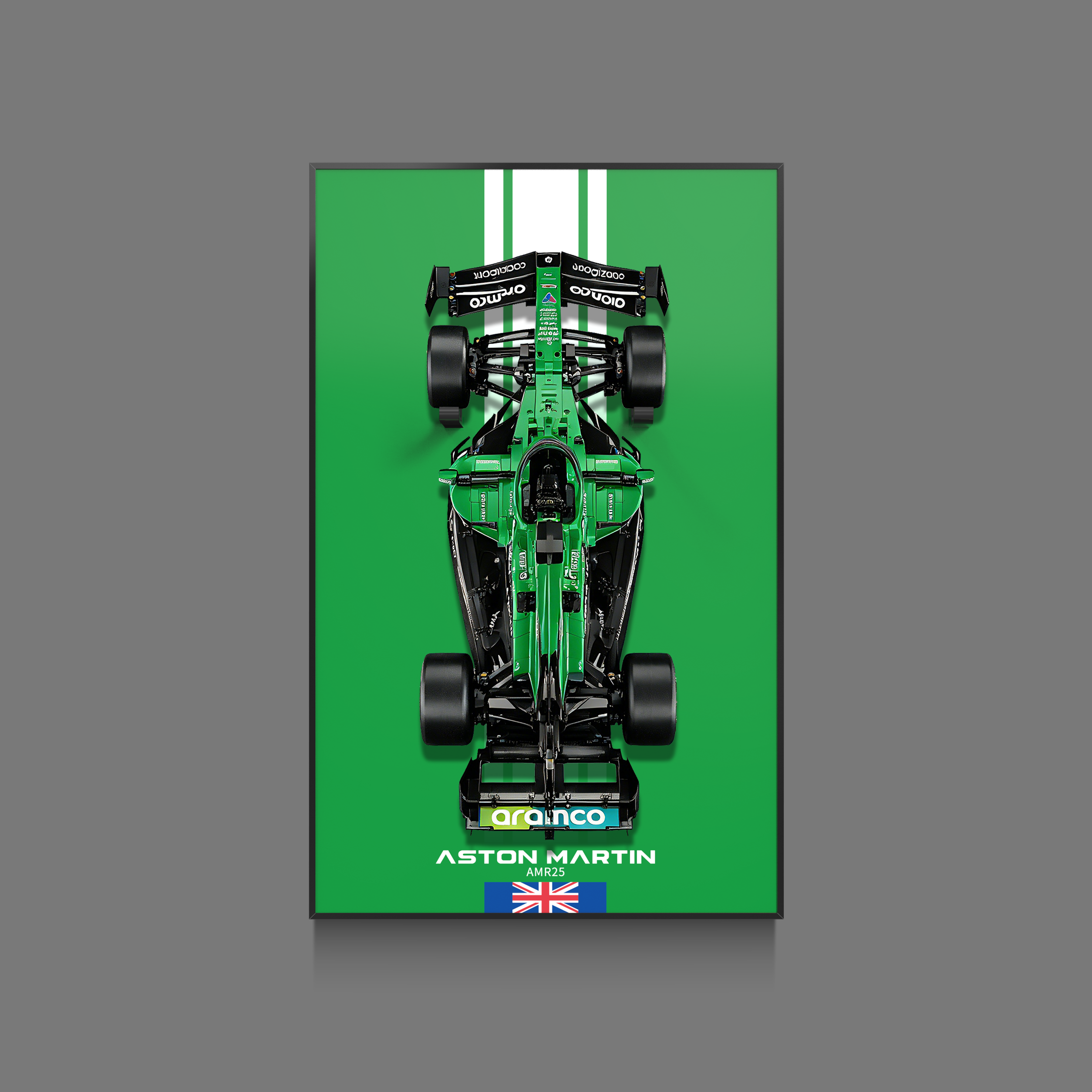 Acrylic Display Wall Mount for LEGO® Technic 42240 Aston Martin Aramco AMR25 F1® Car (LEGO® Set NOT Include)