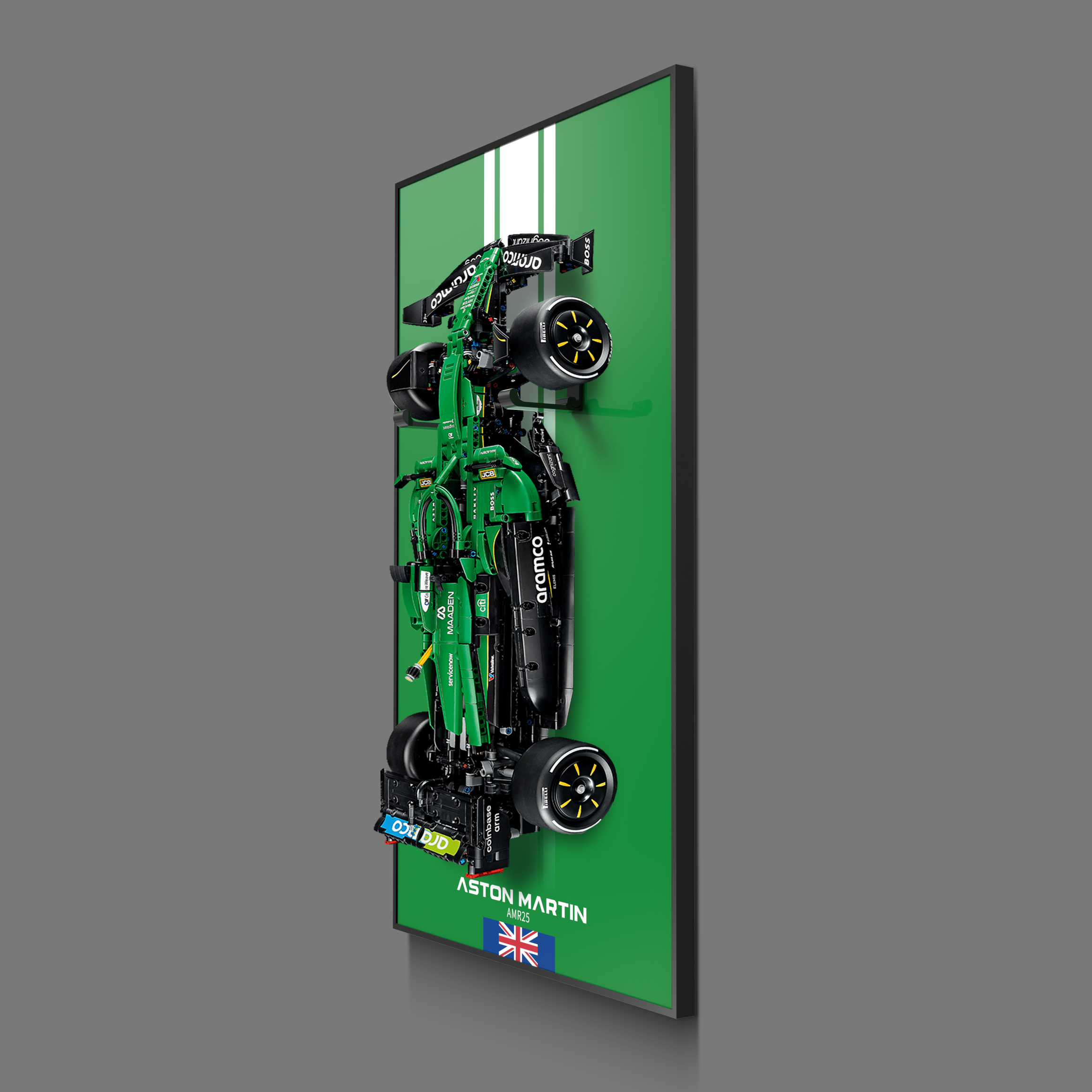 Acrylic Display Wall Mount for LEGO® Technic 42240 Aston Martin Aramco AMR25 F1® Car (LEGO® Set NOT Include)