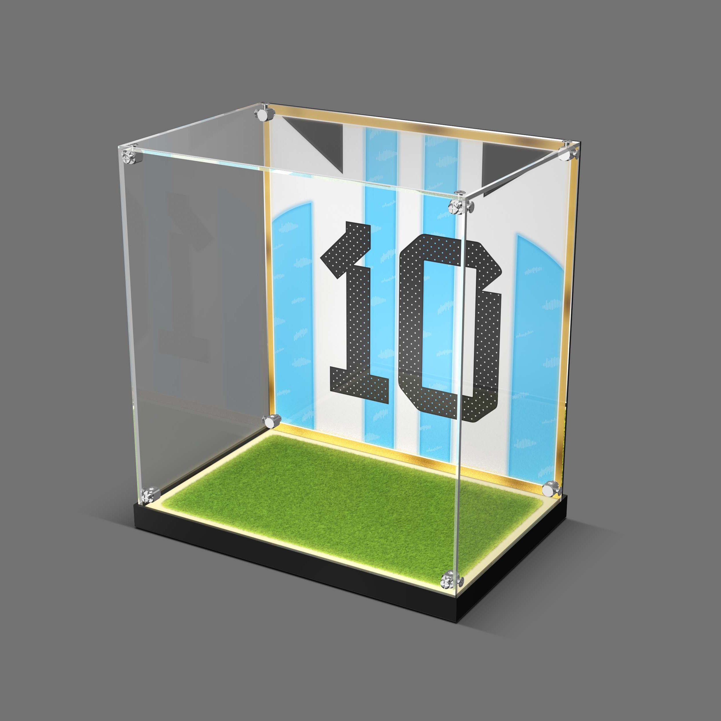 LED Light Acrylic Display Case for LEGO® Editions 43015 Lionel Messi – Football Legend (LEGO® Set NOT Included)