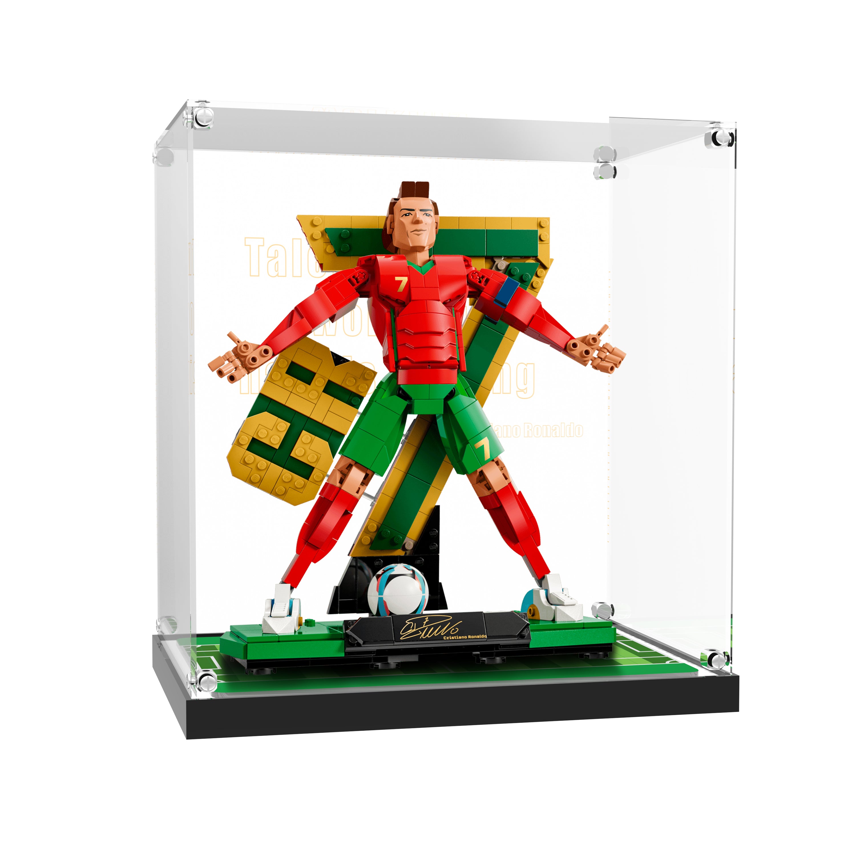 LED Light Acrylic Display Case for LEGO® Editions 43016 Cristiano Ronaldo – Football Legend (LEGO® Set NOT Included)