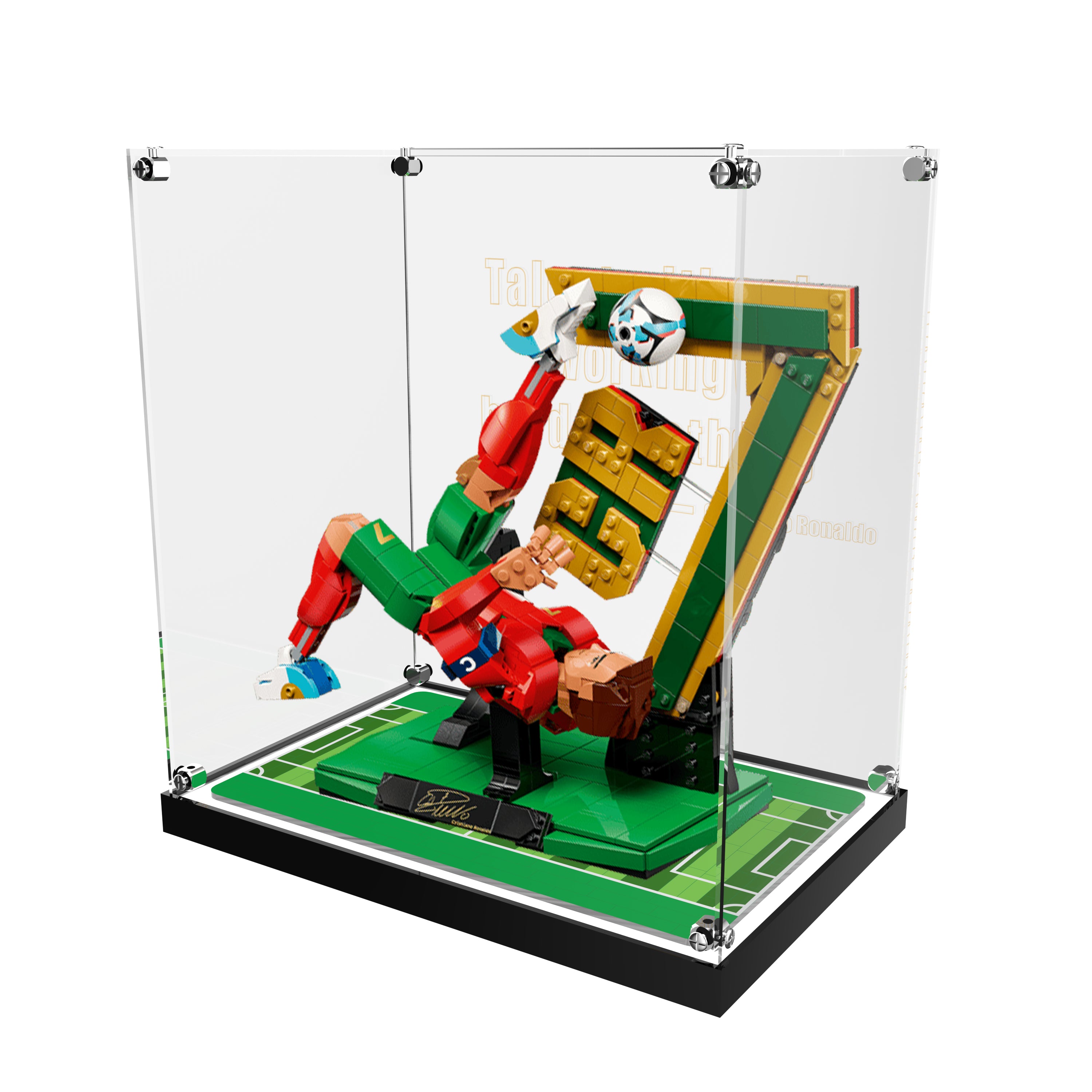 LED Light Acrylic Display Case for LEGO® Editions 43016 Cristiano Ronaldo – Football Legend (LEGO® Set NOT Included)