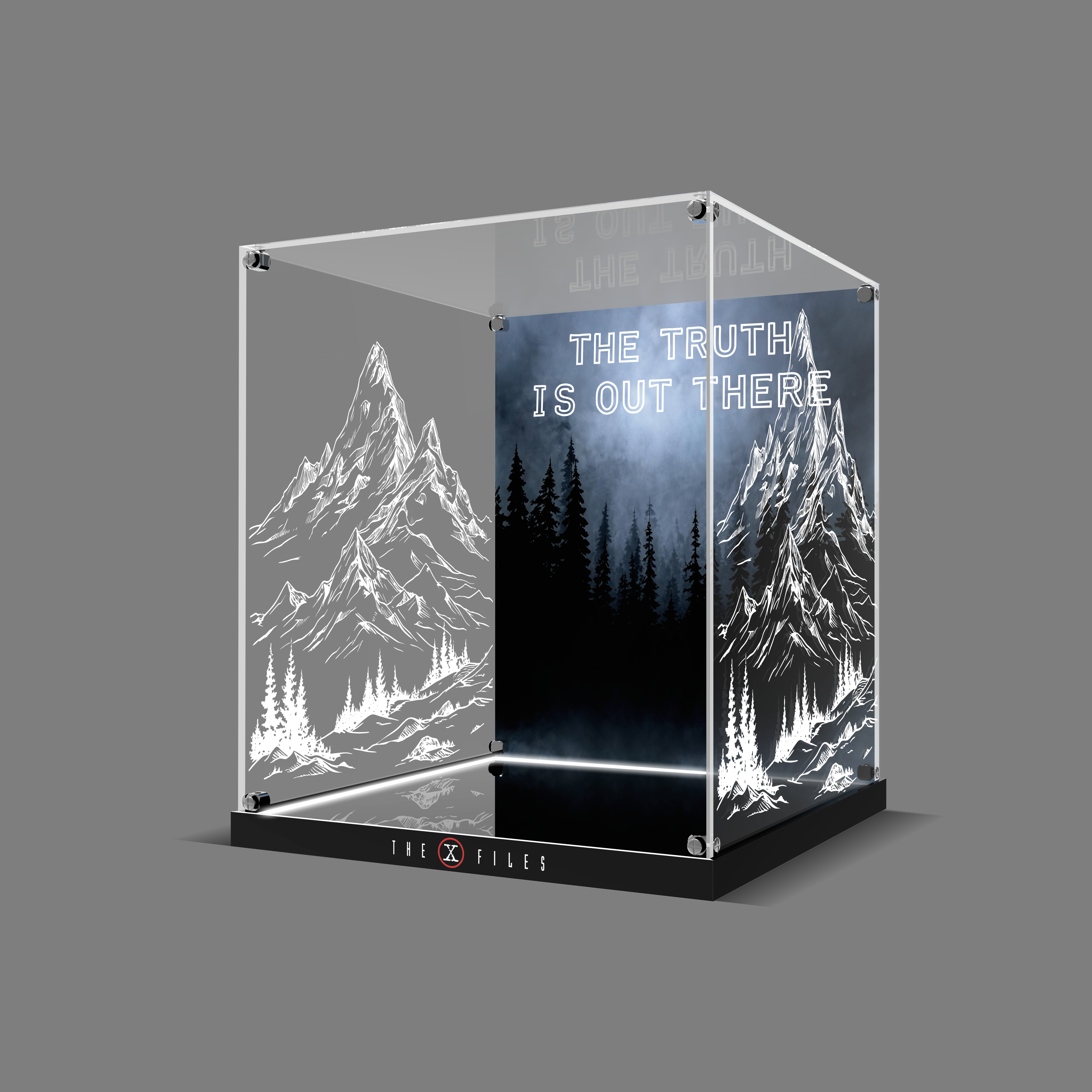 LED Light Acrylic Display Case for Ideas 21369 The X-Files (LEGO® Set Not Included)