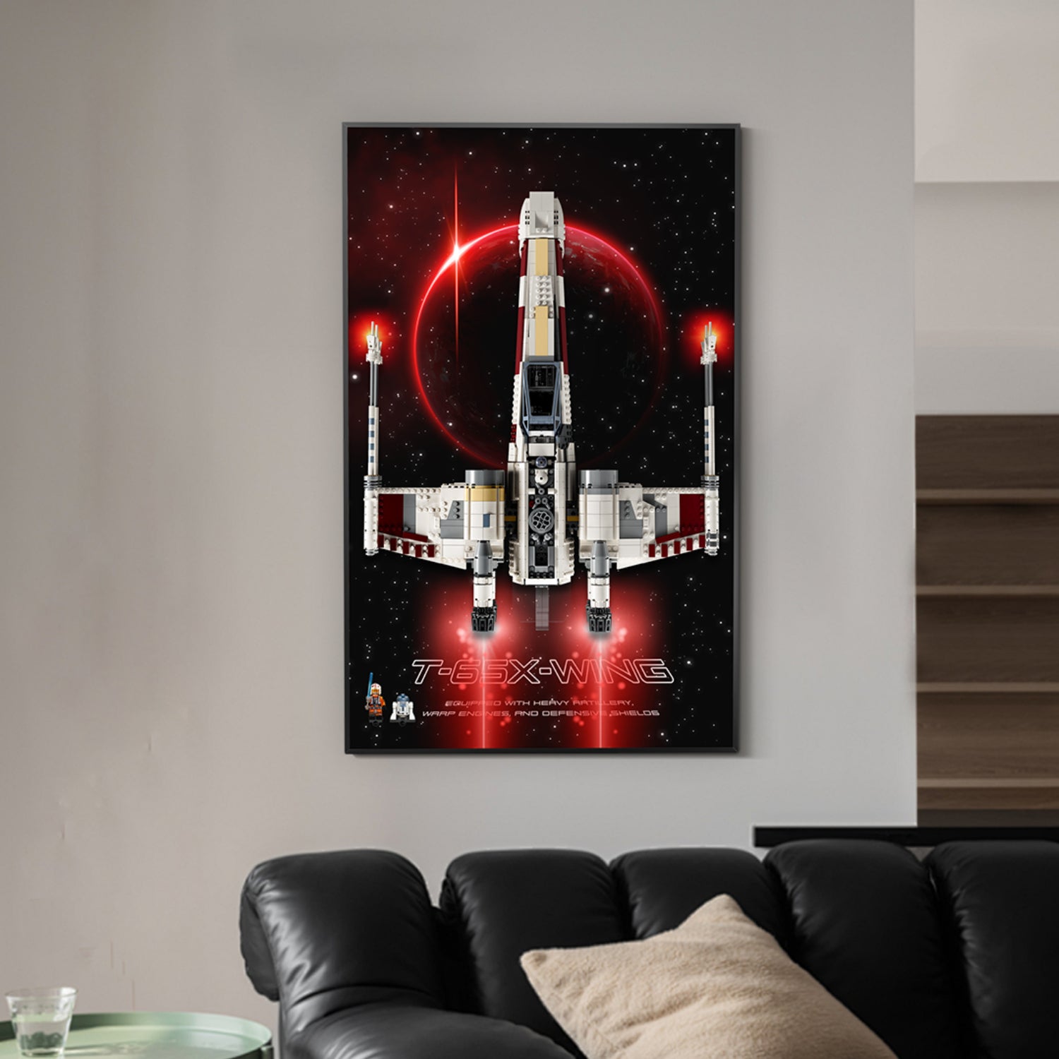 Acrylic Display Wall Mount For LEGO® Star Wars 75355 X-Wing Starfighter™ (LEGO® Set Not Included)