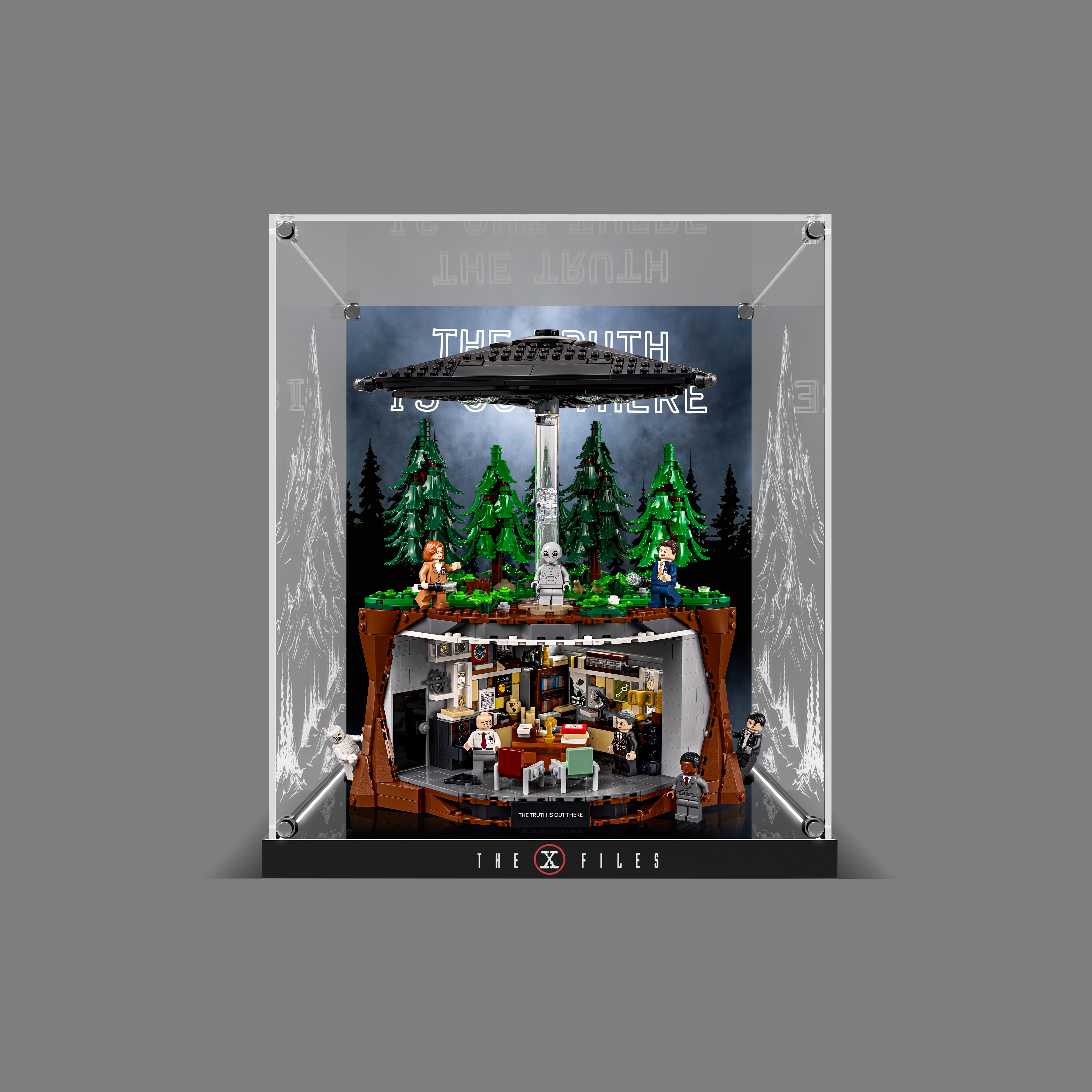 LED Light Acrylic Display Case for Ideas 21369 The X-Files (LEGO® Set Not Included)