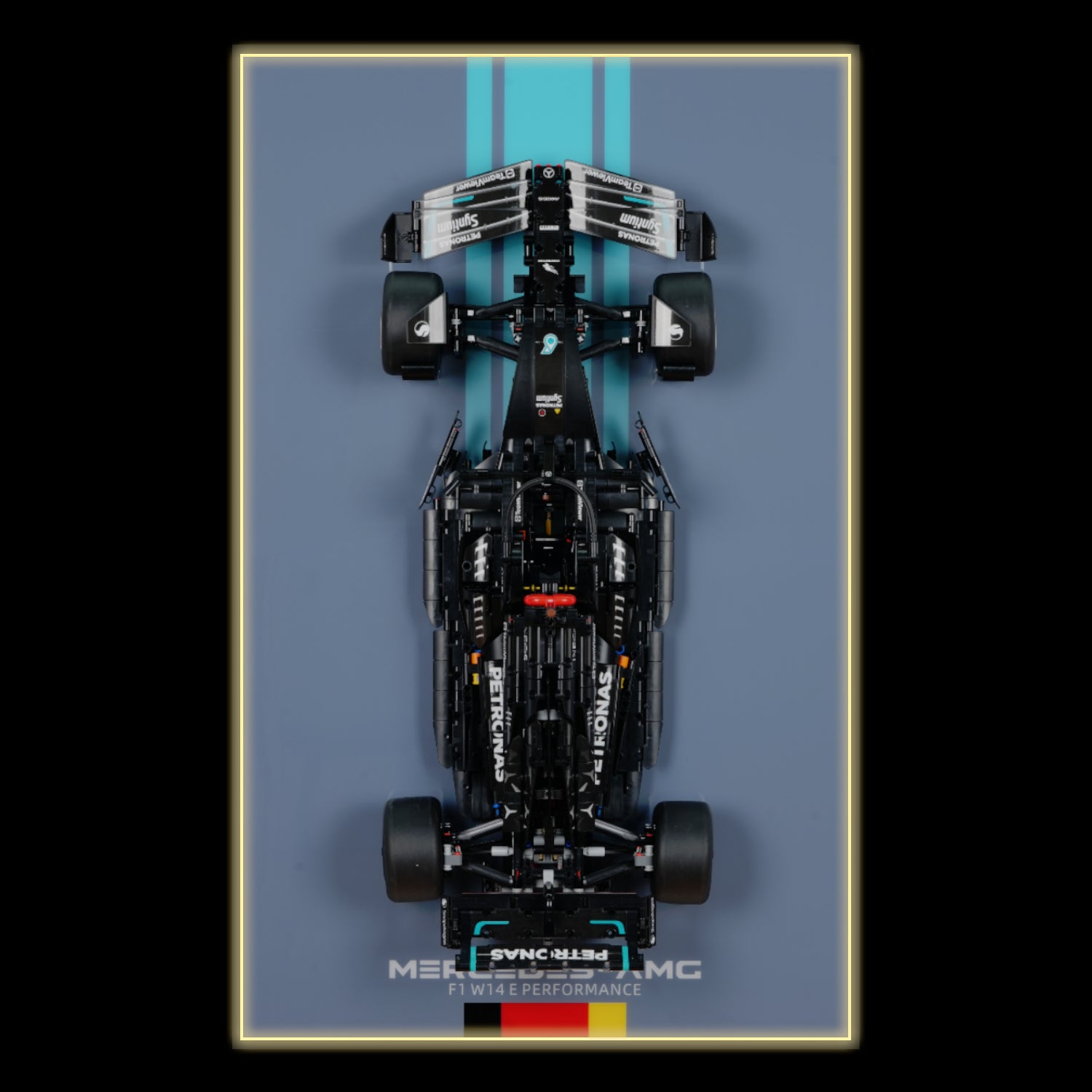 LED Light acrylic Display Wall Mount for LEGO® 42171 Technic W14 E Performance F1 Car (LEGO® Set NOT Include)