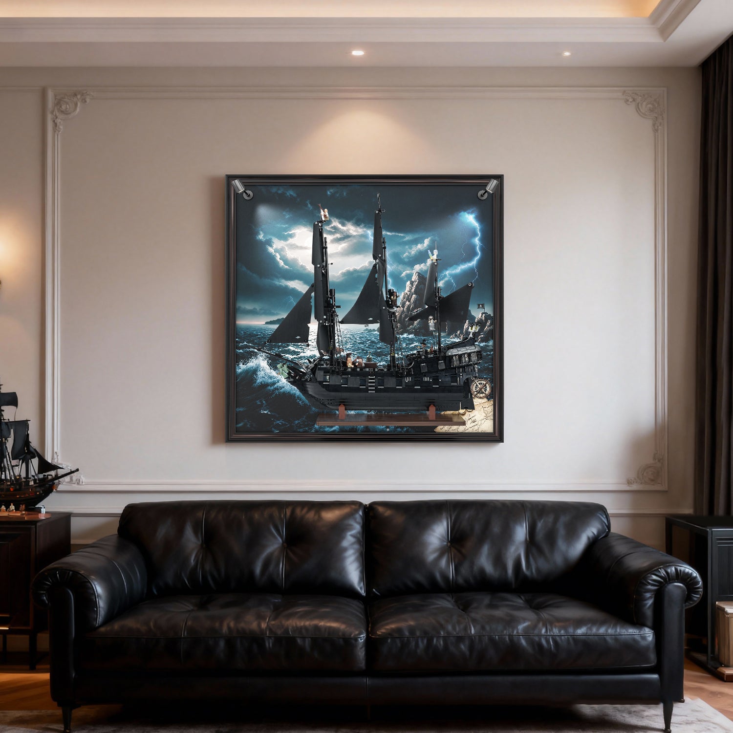 NookBricks LED Light Display Wall Mount for LEGO® Icons 10365 Captain Jack Sparrow's Pirate Ship ( LEGO® Set Not Included)