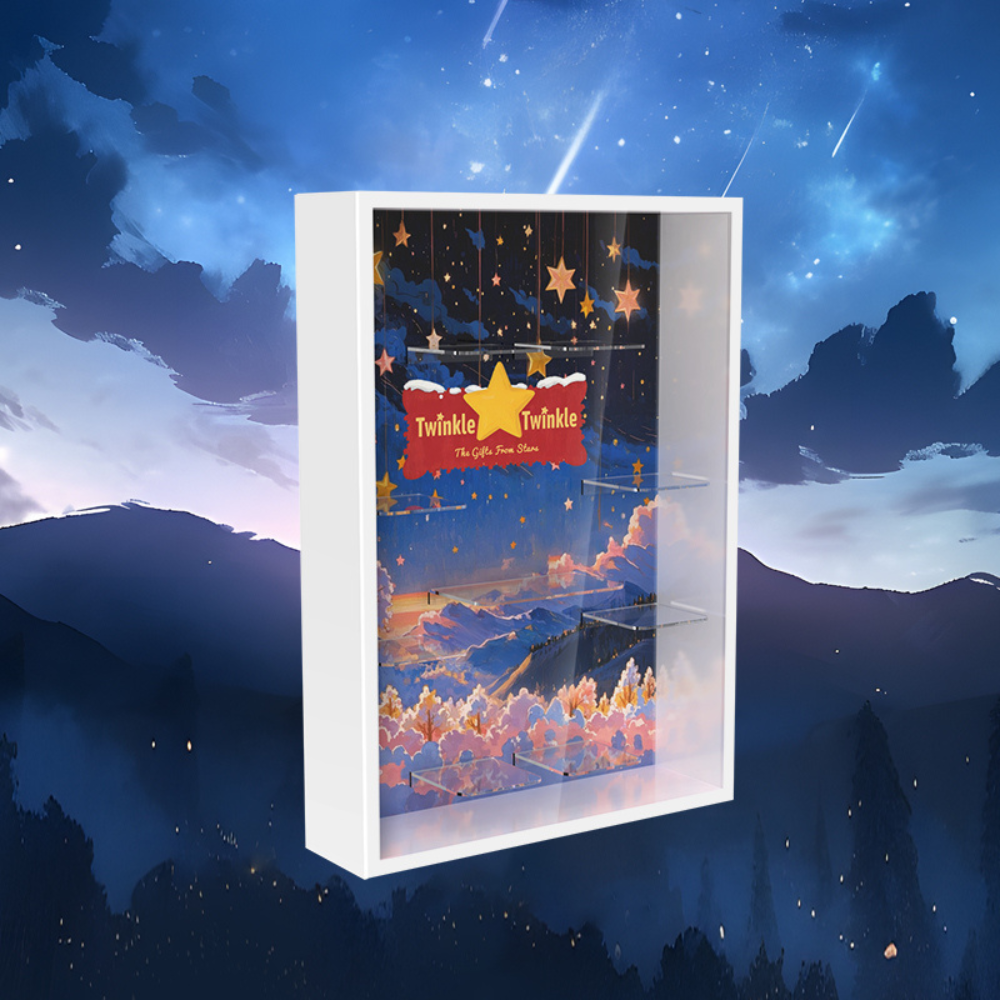 White Acrylic Display Frame for POP MART® Twinkle Twinkle "The Gifts From Stars Series Figures" (Model Not Included)