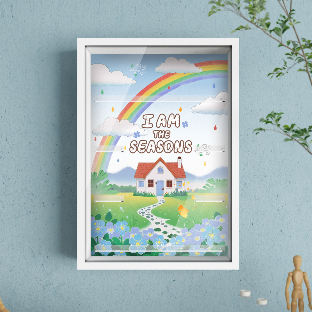 White Acrylic Display Frame for POP MART® Nyota " I Am the Seasons Series " (Model Not Included)