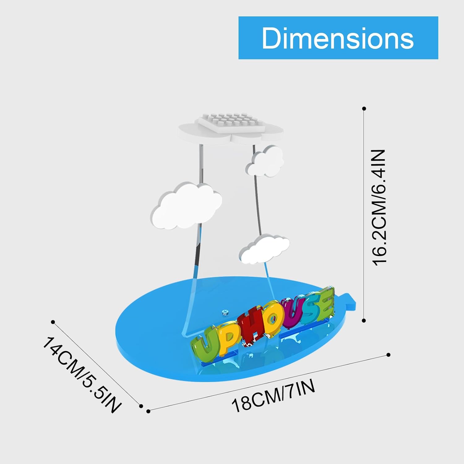 Nookbricks Acrylic Display Stand for LEGO® Disney Up House Building Toy Set, Display Bracket Compatible with Lego 43217