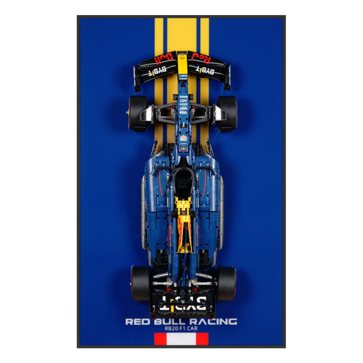 Display Wall Mount for LEGO® Technic 42206 Oracle Red Bull Racing RB20 F1 Car (LEGO® Set NOT Include)