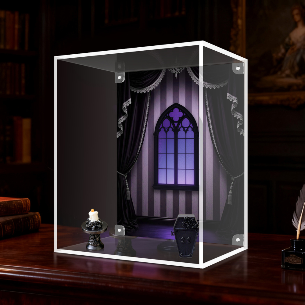 Acrylic Display Case for POP MART® SKULLPANDA “Wednesday Plush “ (Model Not Included)