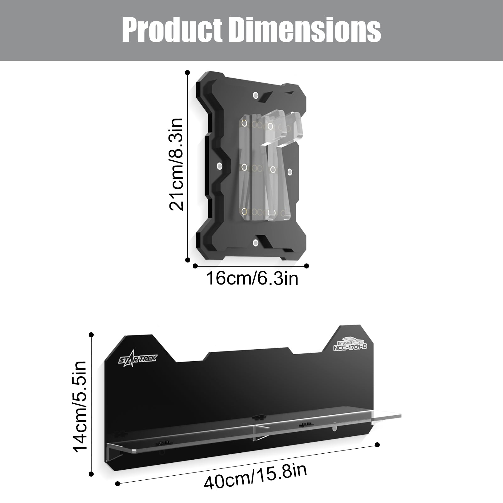 Acrylic Display Stand for LEGO® Icons 10356 Star Trek: U.S.S. Enterprise NCC-1701-D™ (LEGO® Set NOT Include)