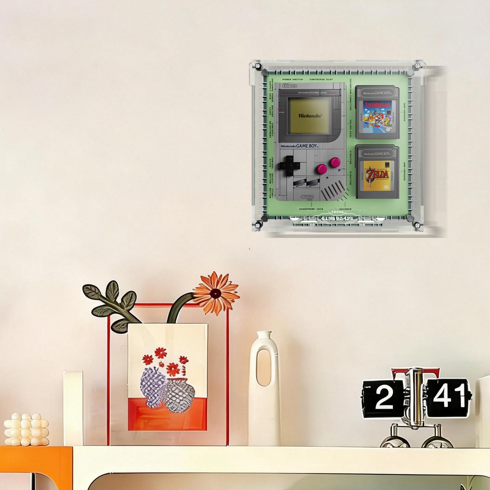 Acrylic Display Case for LEGO® Super Mario™ 72046 Game Boy™ (LEGO® Set NOT Include)