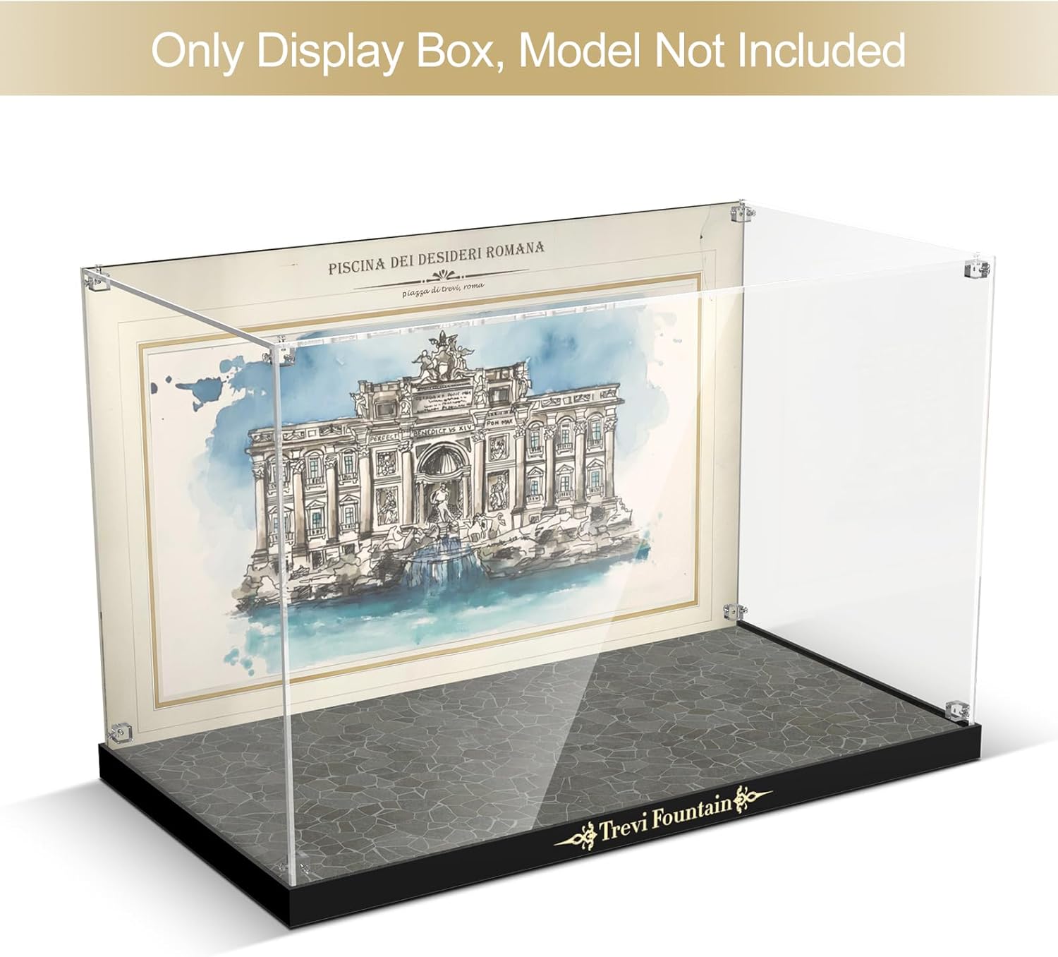 Acrylic Display Case for Lego Trevi Fountain 21062 (Lego Set NOT Include)