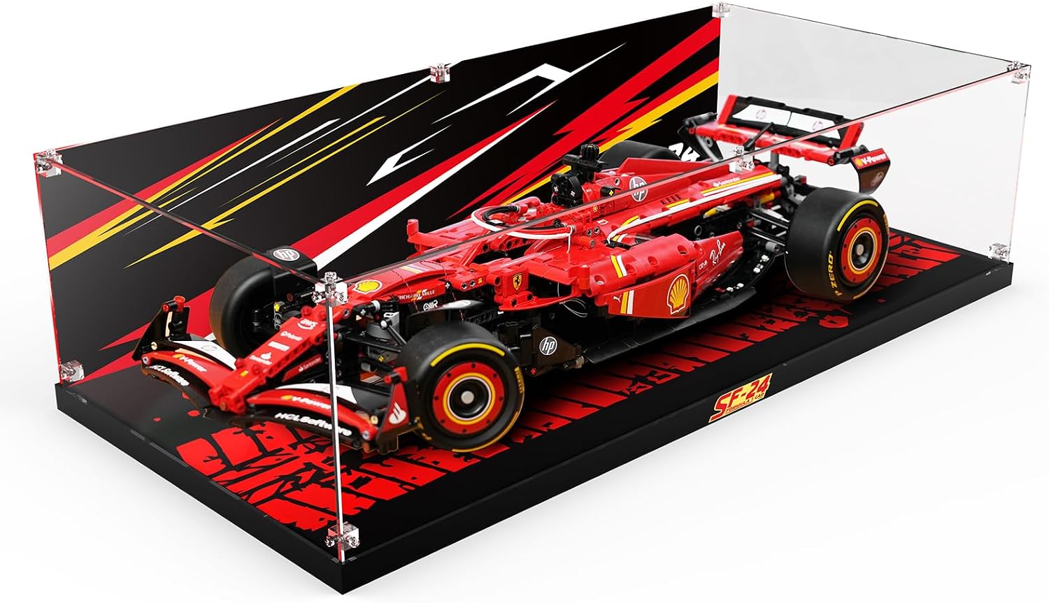 Acrylic Display Case for LEGO® Technic™ 42207 Ferrari SF-24 F1 Car(LEGO® Set Not Included).