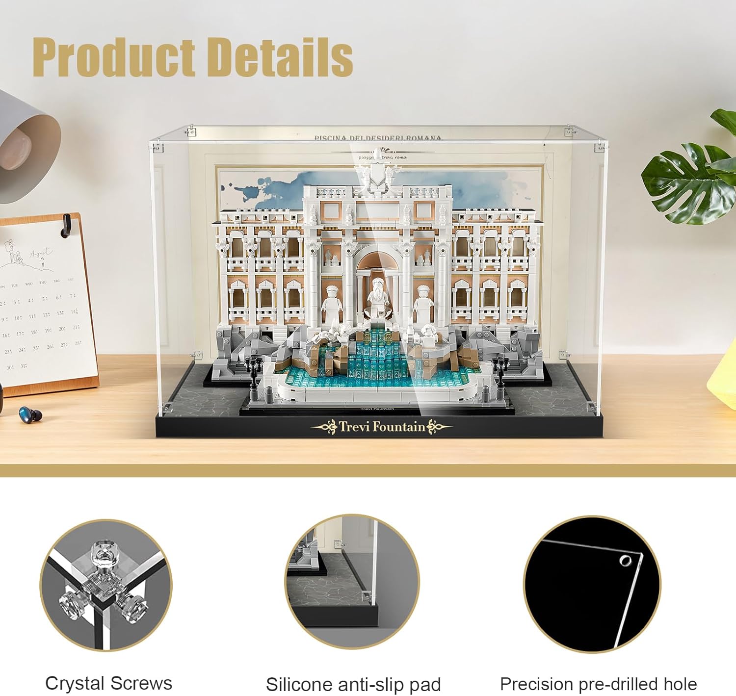 Acrylic Display Case for Lego Trevi Fountain 21062 (Lego Set NOT Include)
