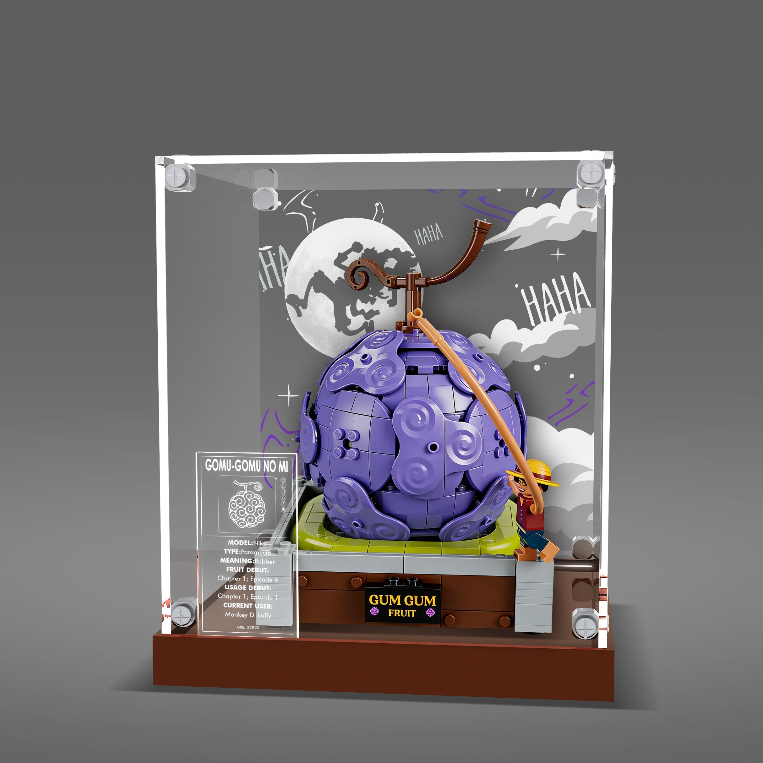 LED Light Acrylic Display Case for LEGO® One Piece 75647 Gum-Gum Fruit (LEGO® Set NOT Include)