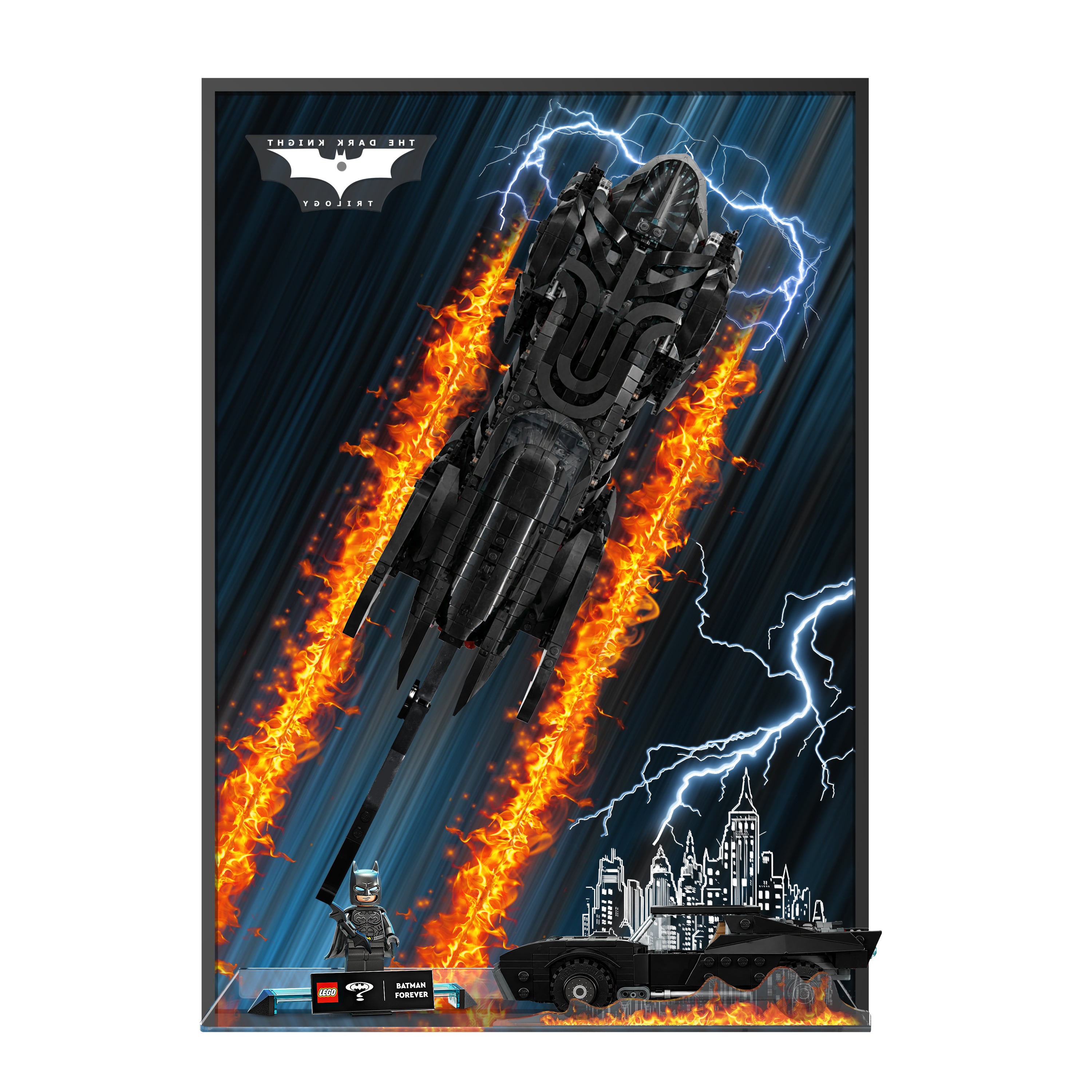 LED Display Wall Mount for LEGO® Batman™ 42239/76332 Batmobile™ Tumbler (LEGO® Set NOT Included)