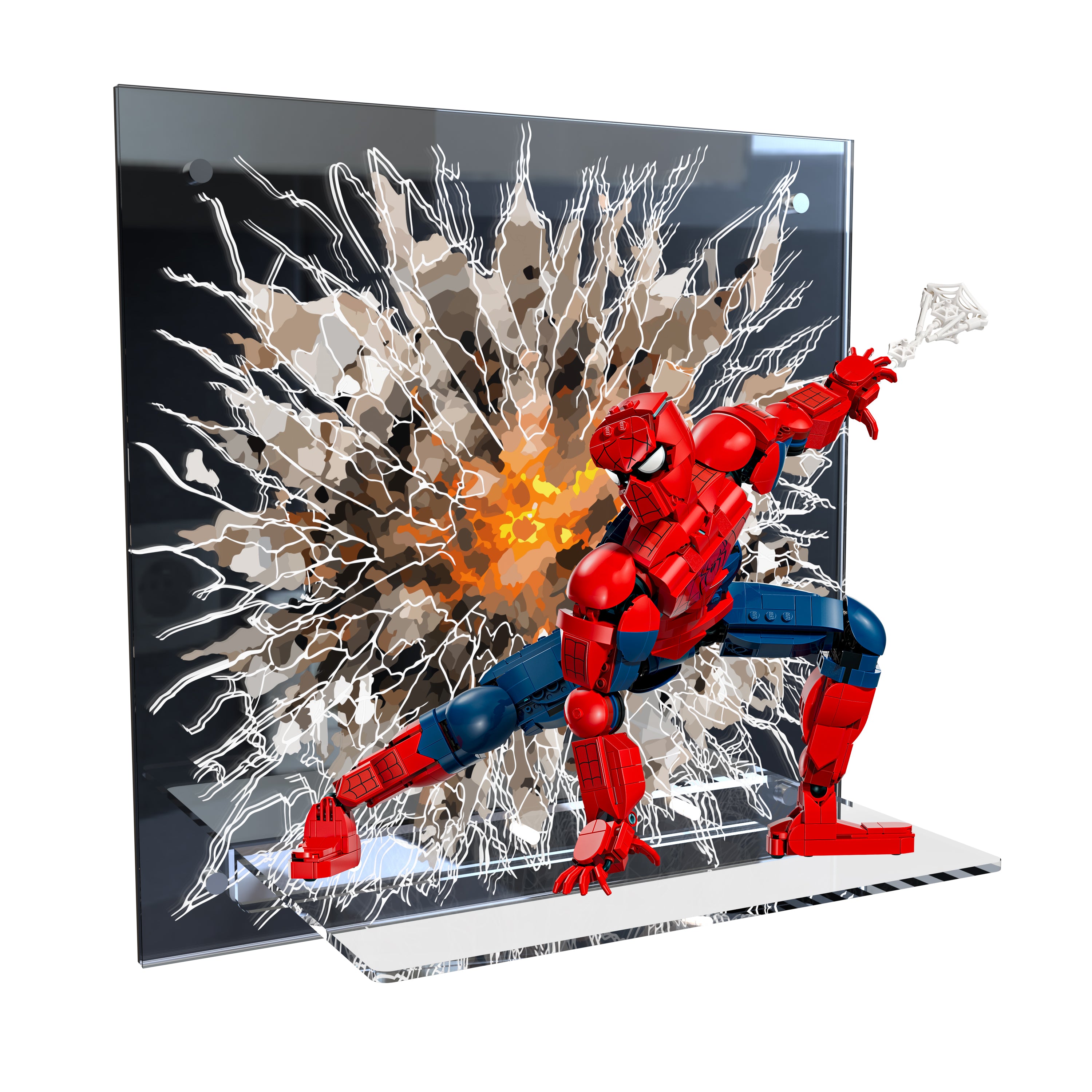 Mirror Acrylic Wall Mount for LEGO® Spider-Man & Superhero Figures | Compatible with 76346 & More (LEGO® Set NOT Included)
