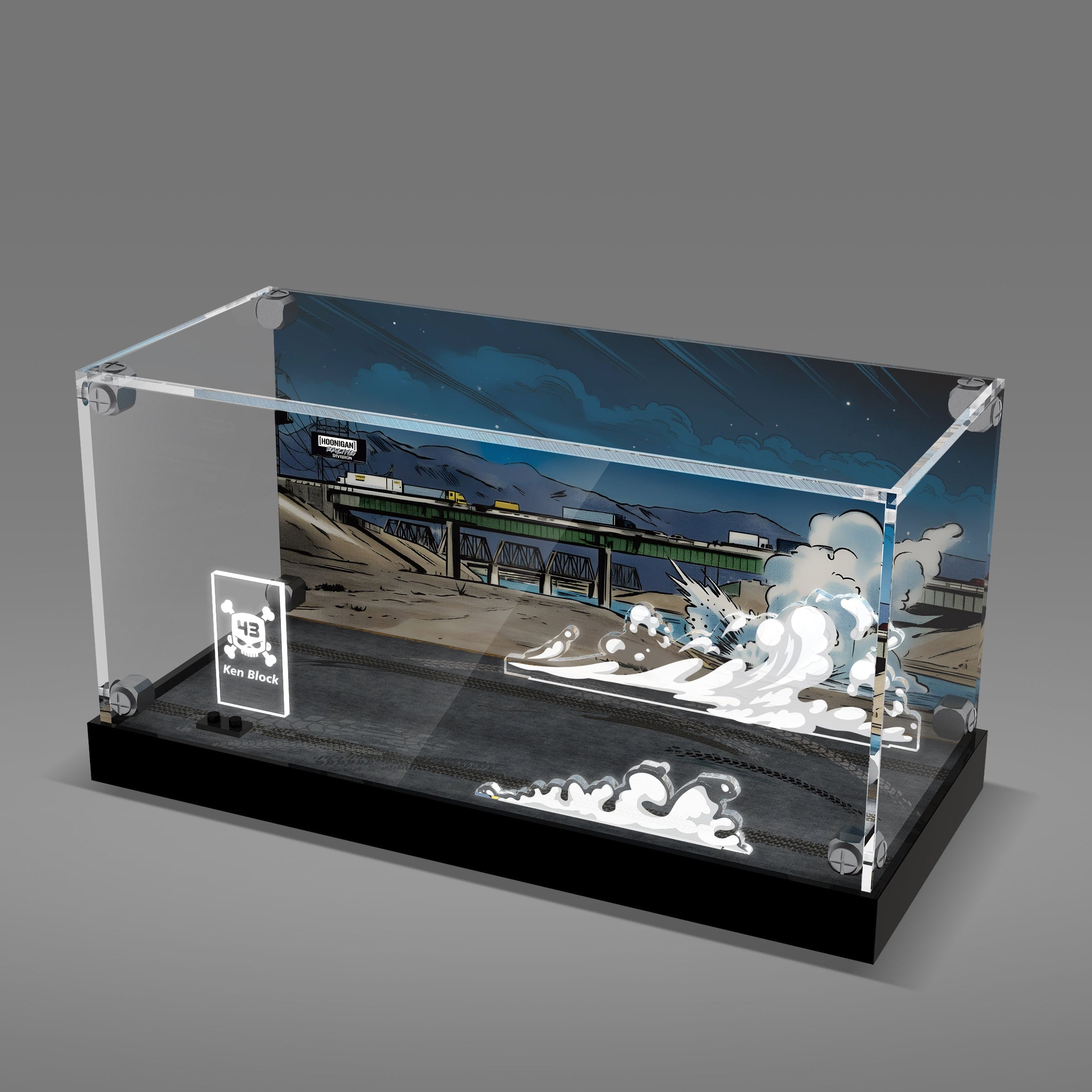 LED Light Acrylic Display Case for LEGO® Speed Champions 77262 Ken Block's '65 Ford Mustang Hoonicorn V1 (LEGO® Set NOT Include)