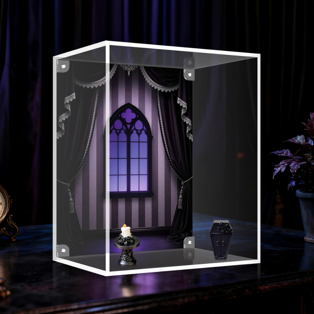 Acrylic Display Case for POP MART® SKULLPANDA “Wednesday Plush “ (Model Not Included)