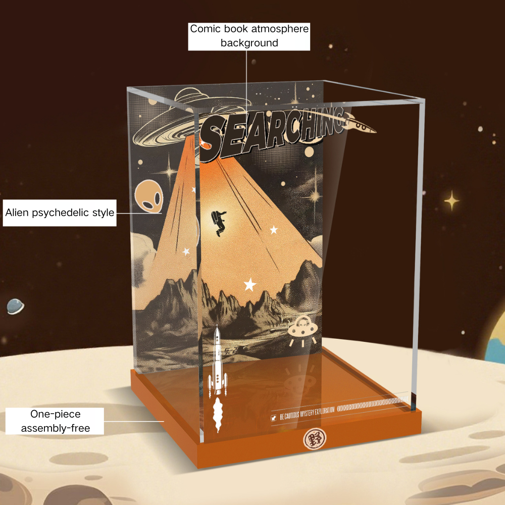 Acrylic Display Case for POP MART® Hirono “Search for Aliens Figurine“ (Model Not Included)