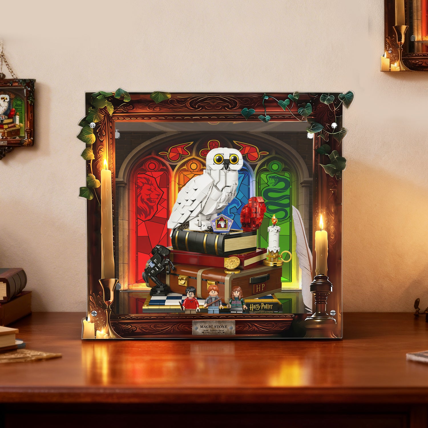 LED Light Acrylic Display Case for LEGO® Harry Potter™ 76466 Sorcerer's Stone – Collectors' Edition (LEGO® Set NOT Include)