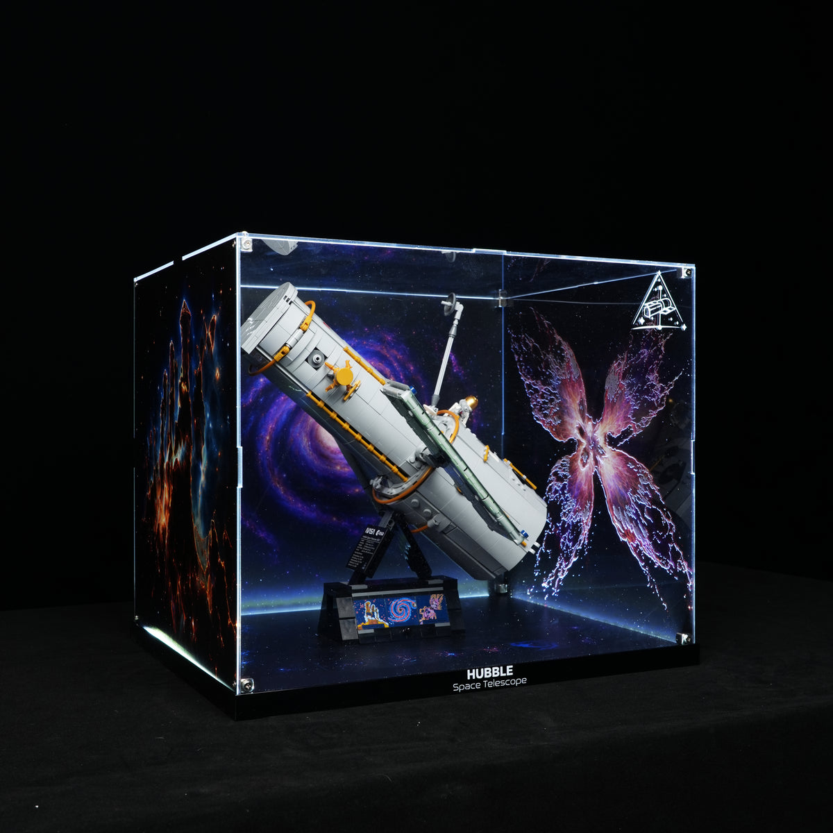 LED Light Acrylic Display Case for LEGO® Icons 11382 Hubble Space Telescope (LEGO® Set Not Included).