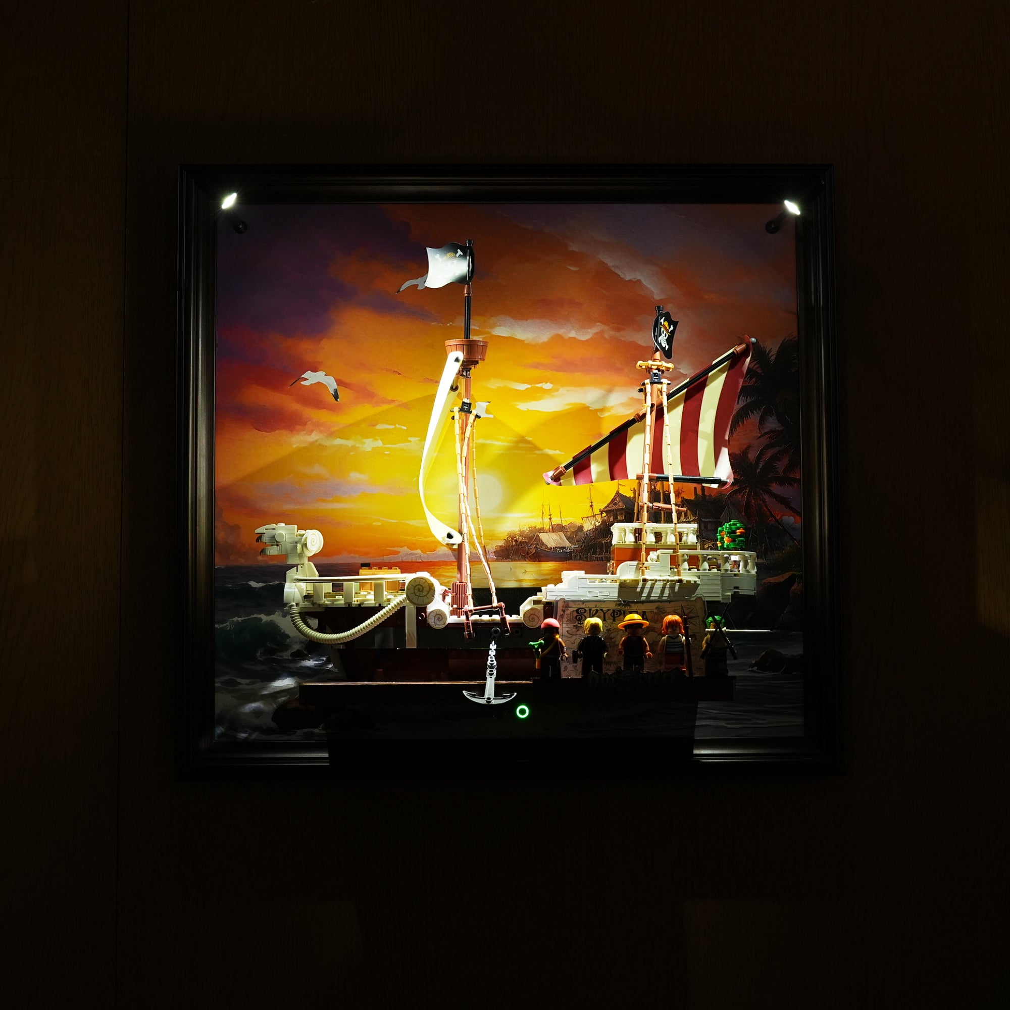 LED Light Display Wall Mount for LEGO® One Piece 75639 The Going Merry Pirate Ship (LEGO® Set NOT Include)