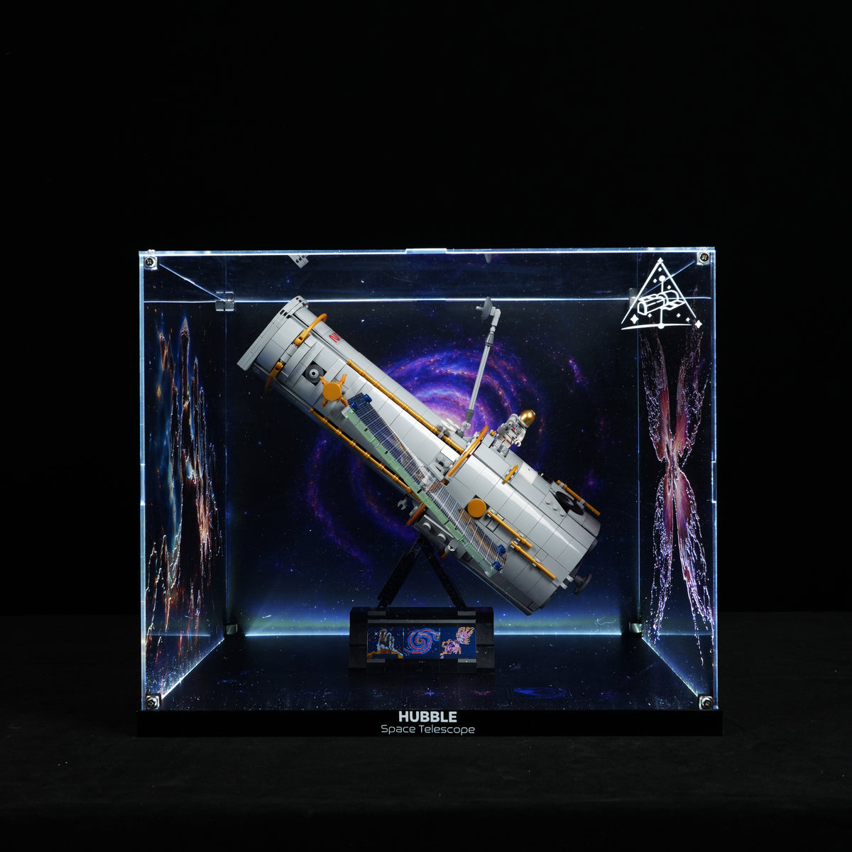 LED Light Acrylic Display Case for LEGO® Icons 11382 Hubble Space Telescope (LEGO® Set Not Included).