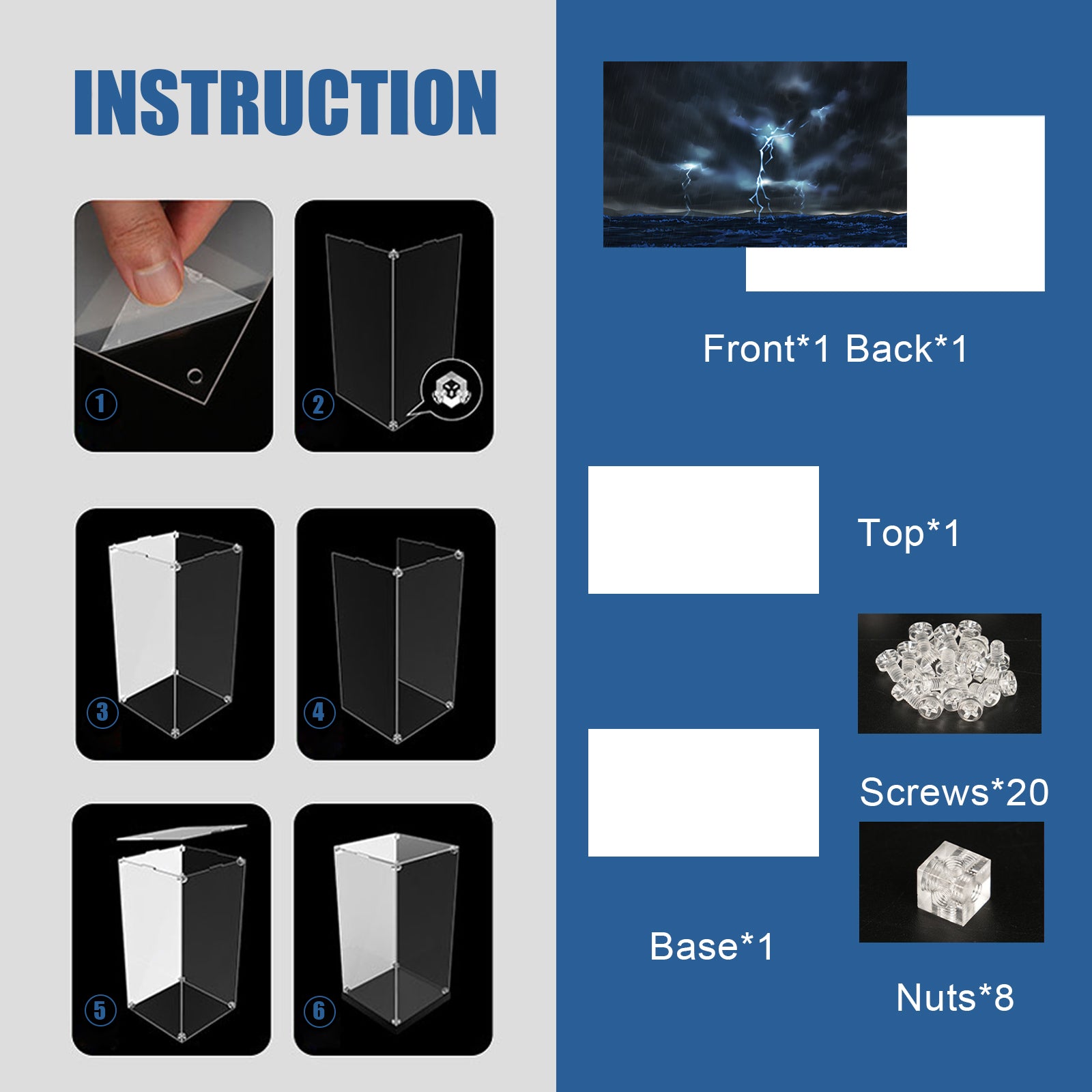 Acrylic Display Case for Lego Ideas 21350 Jaws (Box Only, No Model)