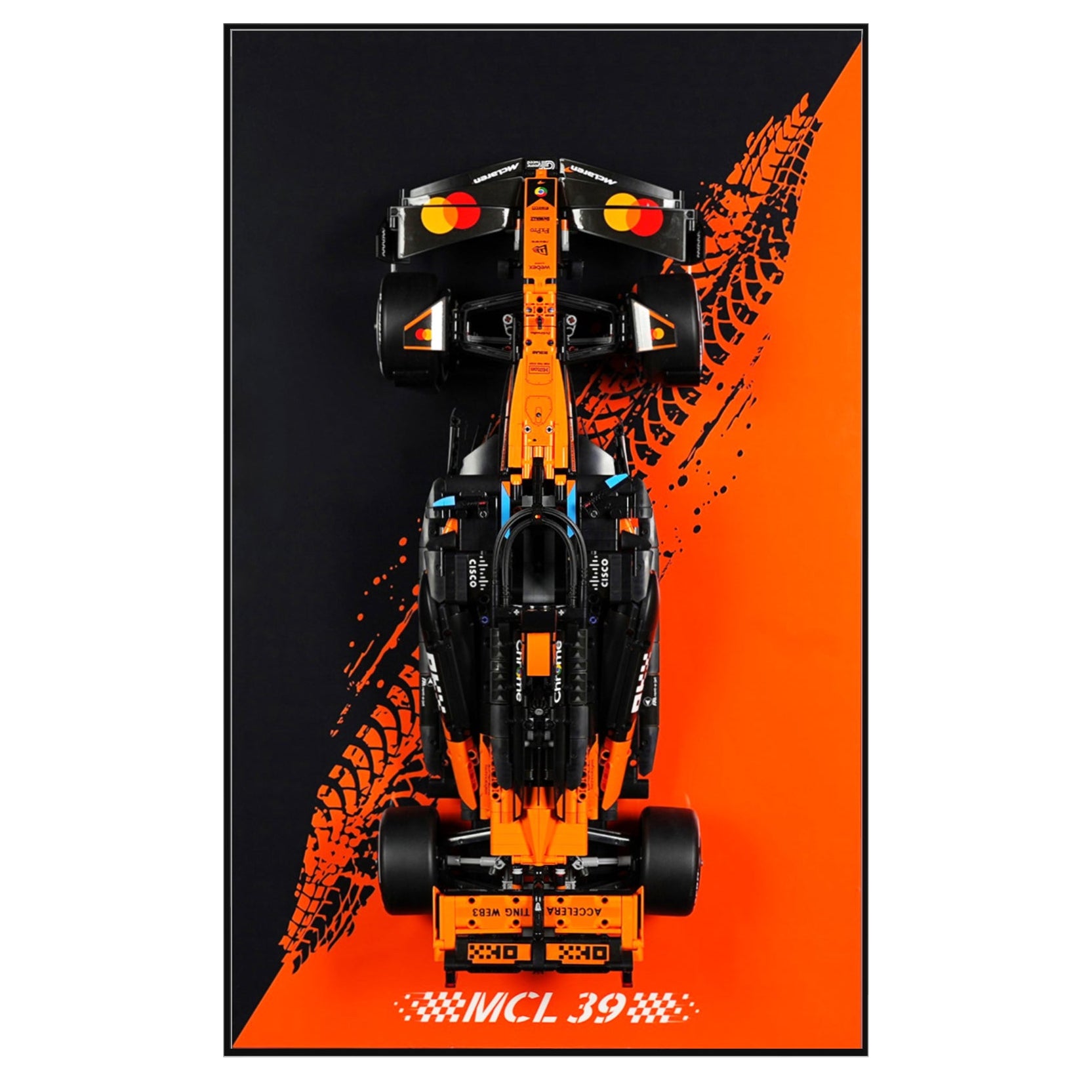 Acrylic Display Wall Mount for LEGO®Technic™ 42228 McLaren MCL39 F1® Car (LEGO® Set NOT Include)